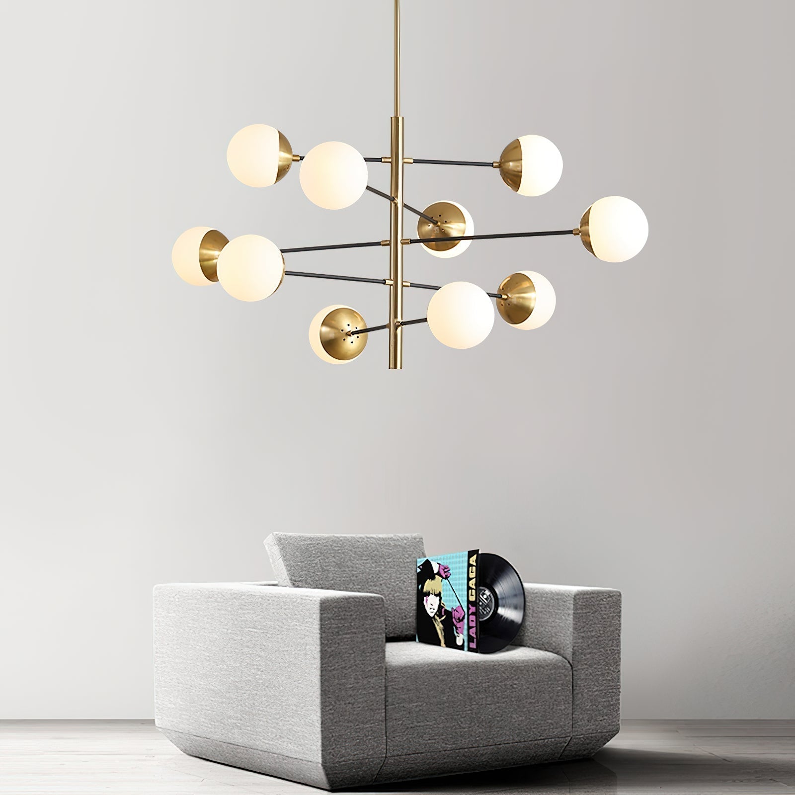Ultra Modern Minimalist Brass Metal Glass Chandelier - Letslighting