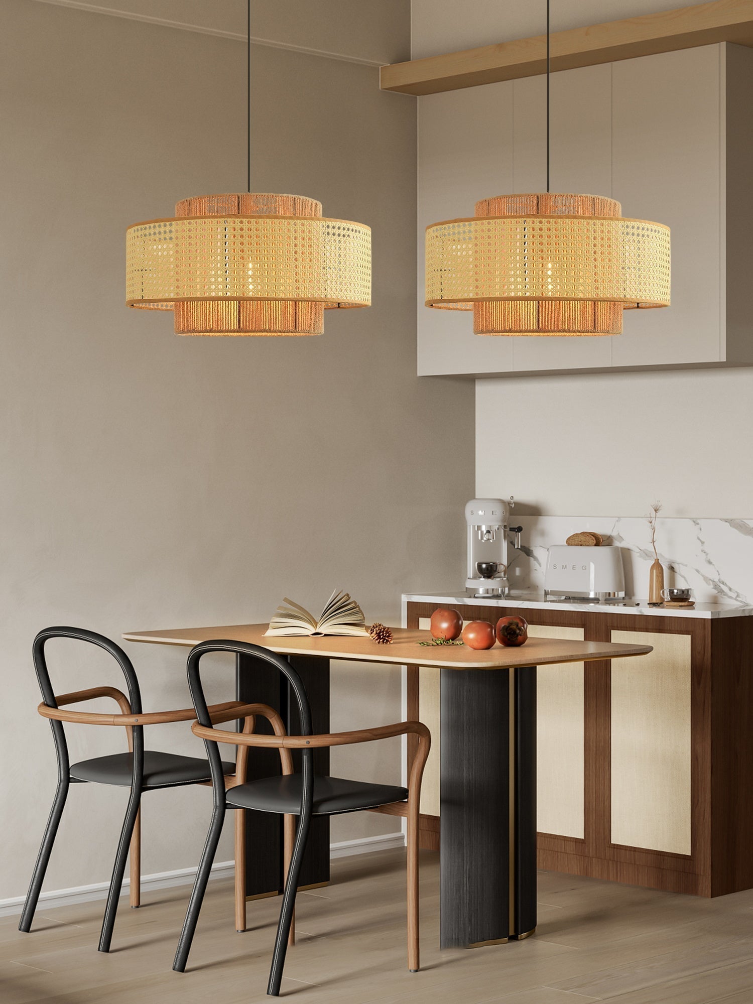 Ulshayra Konzentrisch Rattan Pendelleuchte-Letslighting