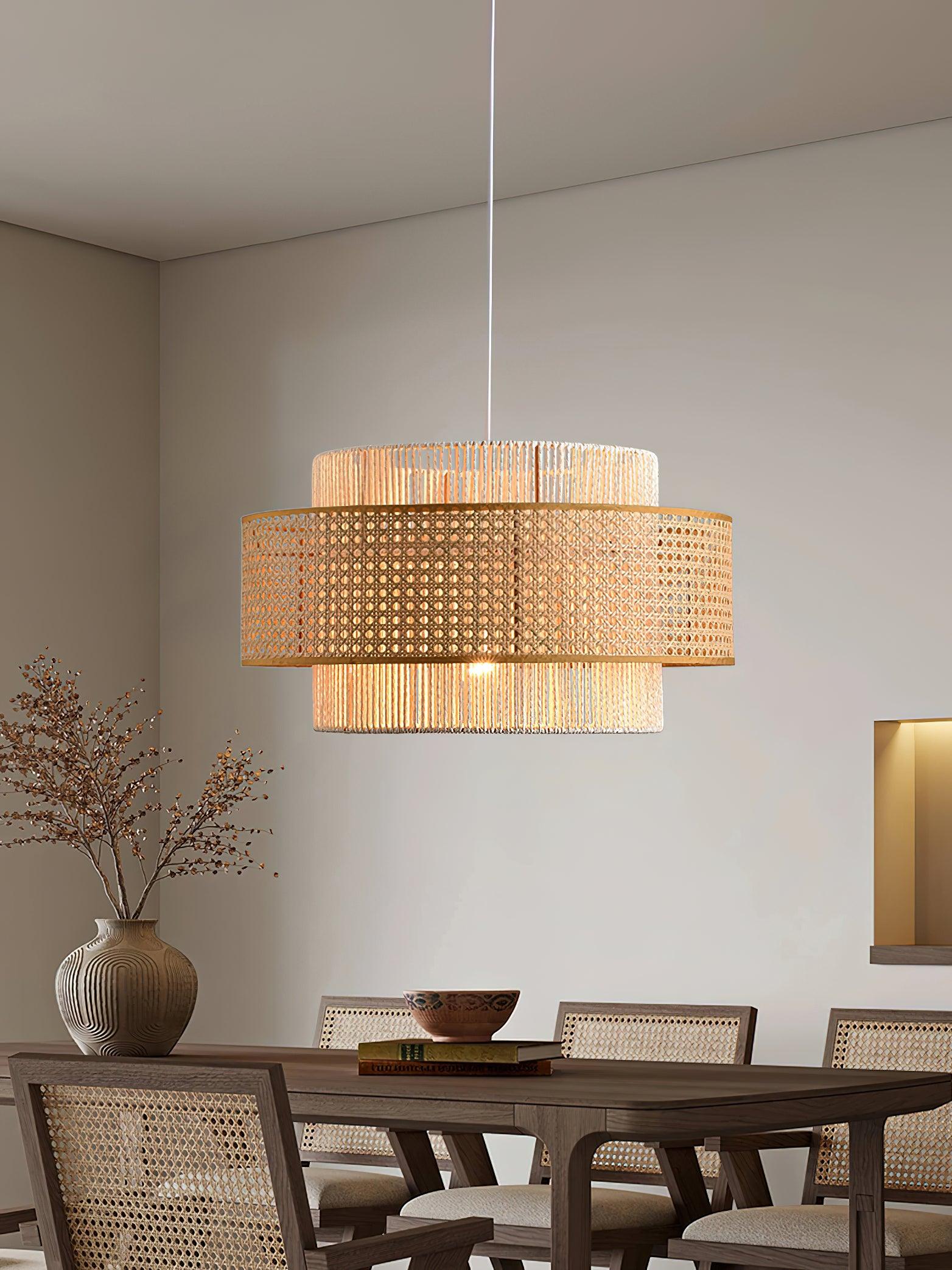 Ulshayra Konzentrisch Rattan Pendelleuchte-Letslighting