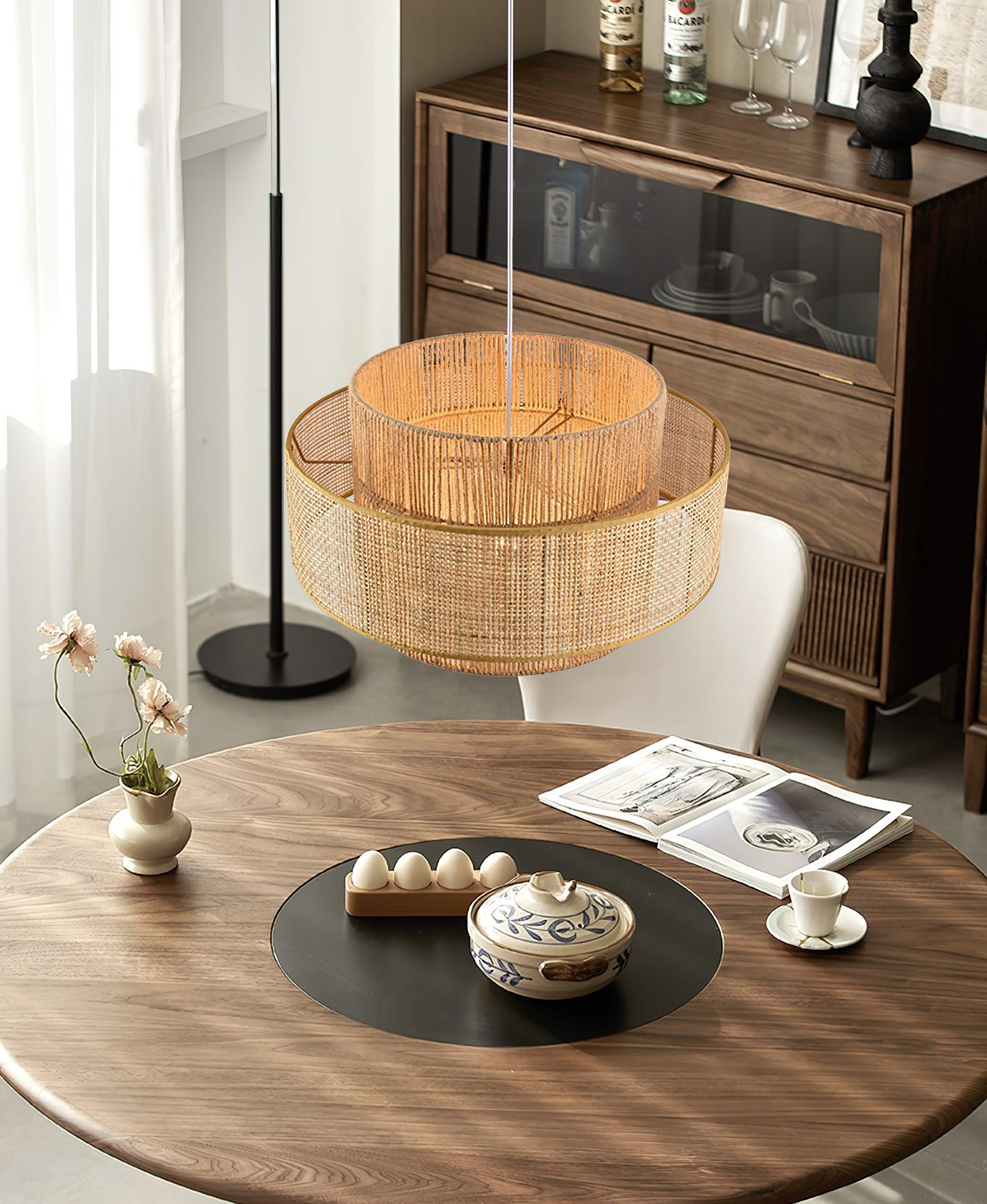 Ulshayra Konzentrisch Rattan Pendelleuchte-Letslighting