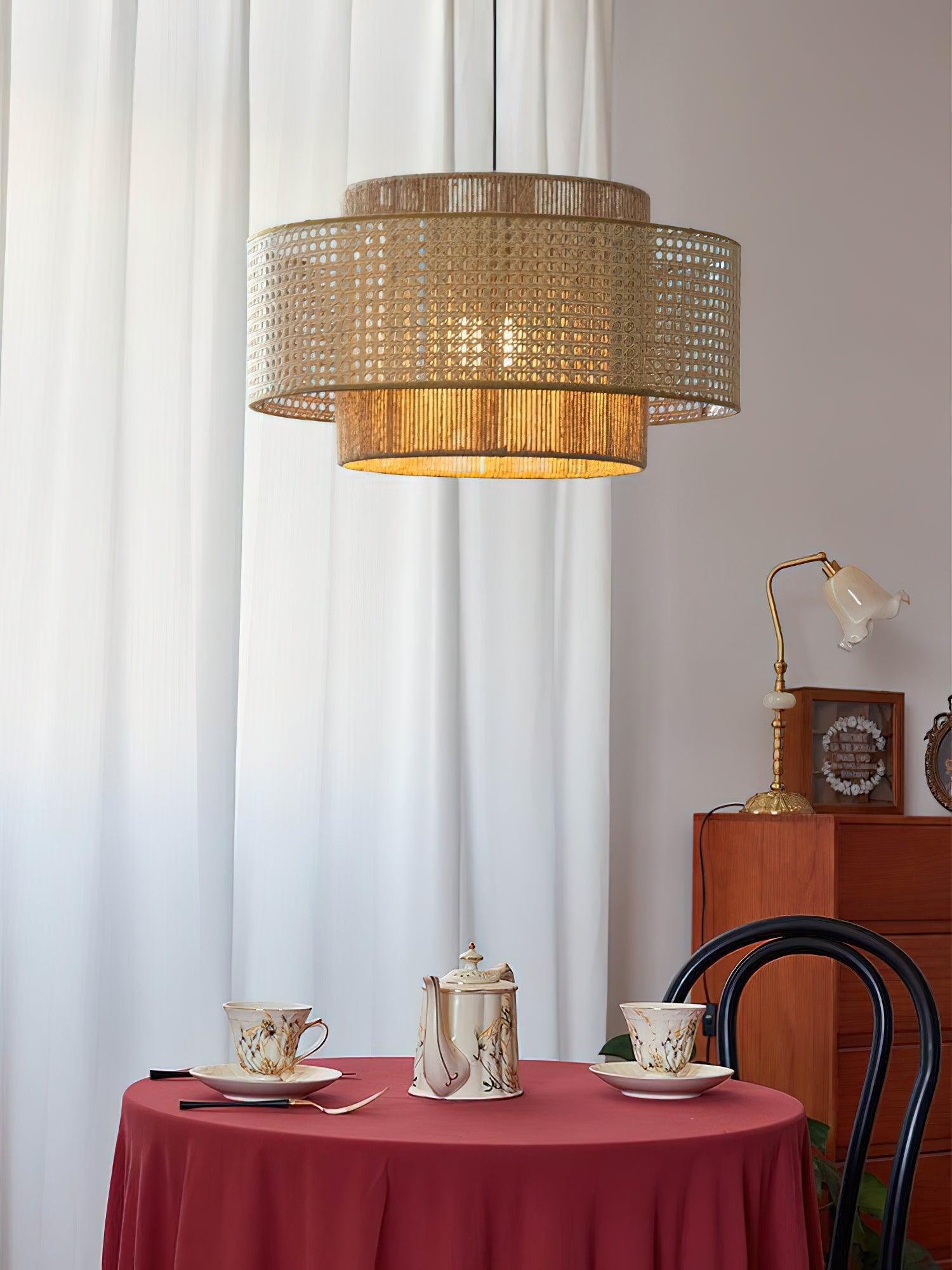 Ulshayra Konzentrisch Rattan Pendelleuchte-Letslighting