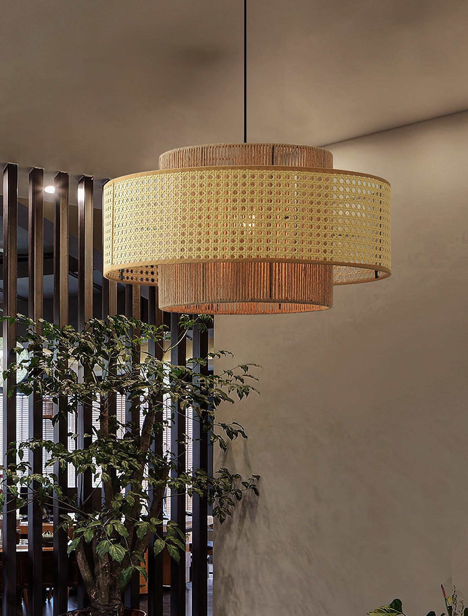 Ulshayra Konzentrisch Rattan Pendelleuchte-Letslighting