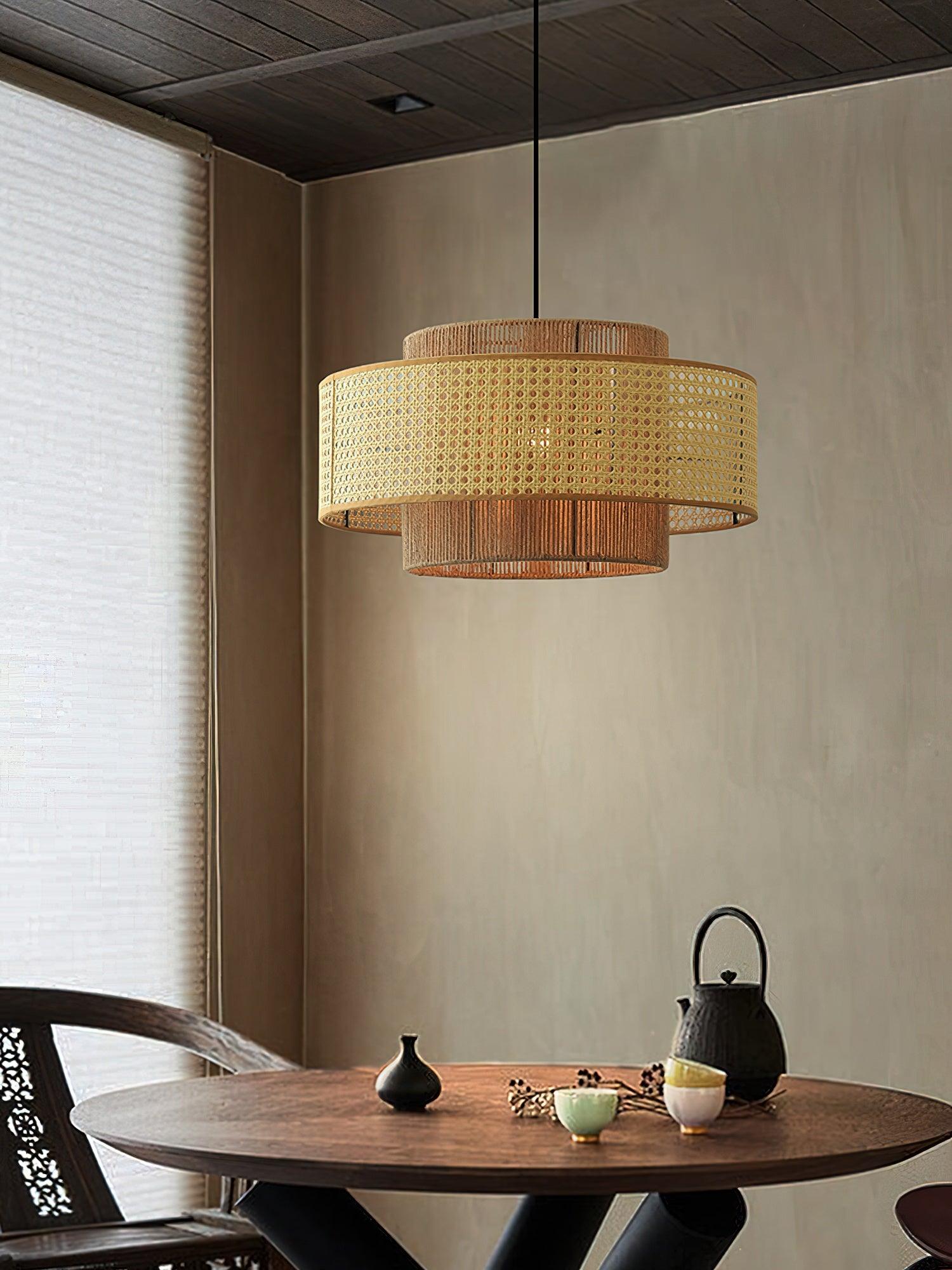 Ulshayra Konzentrisch Rattan Pendelleuchte-Letslighting