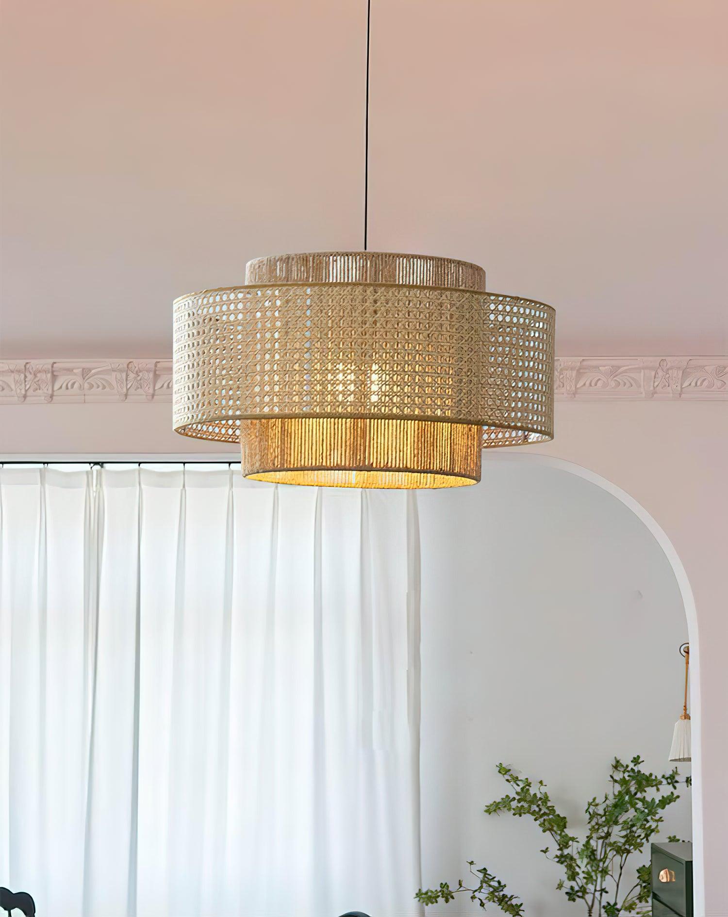 Ulshayra Konzentrisch Rattan Pendelleuchte-Letslighting