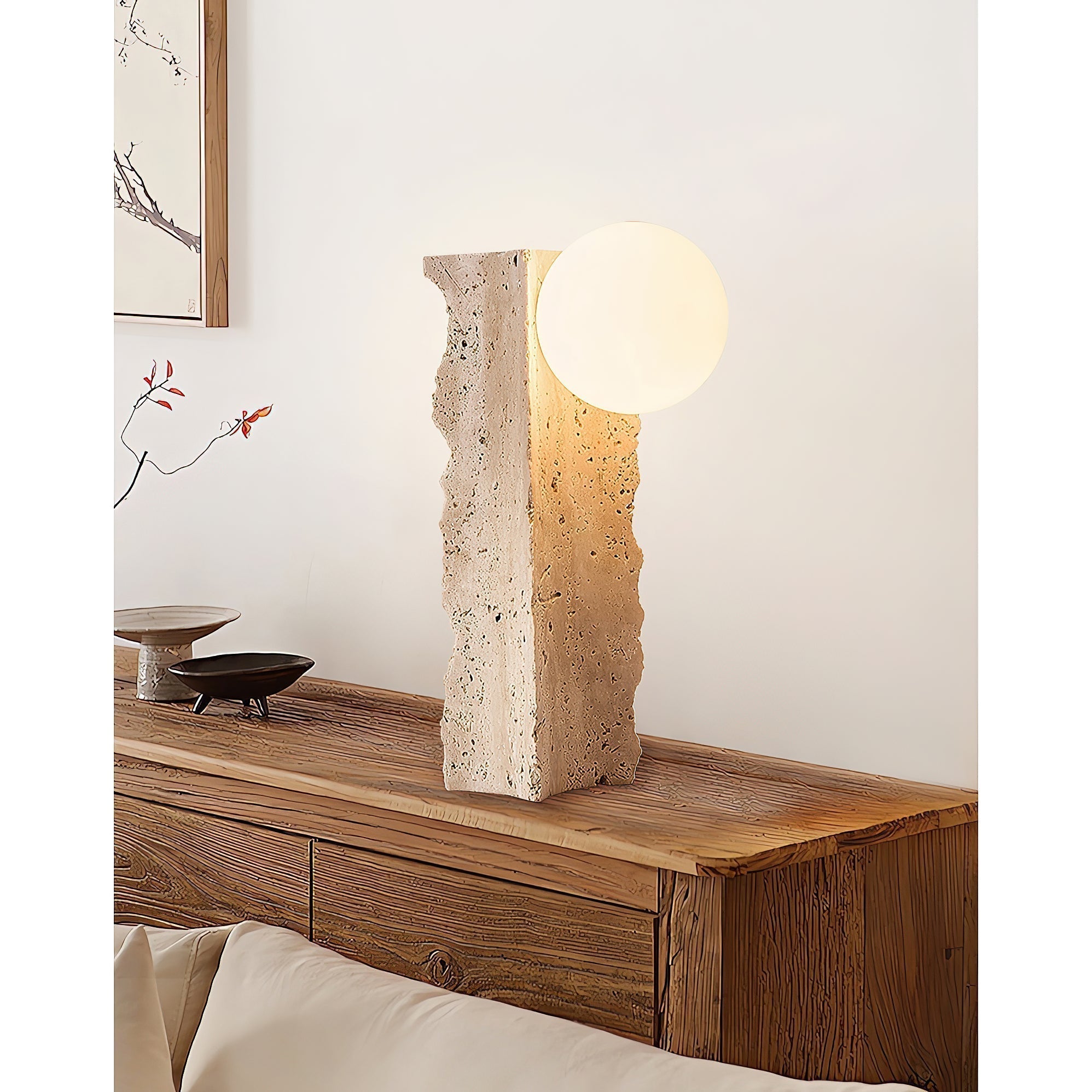 Conduit Travertine Table Lamp - Letslighting