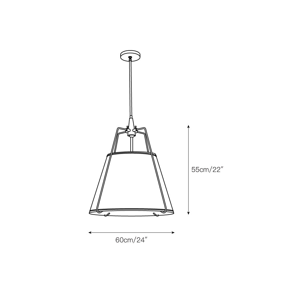 Veshaa Vintage Industrial Trommel Stoff Pendelleuchte-Letslighting