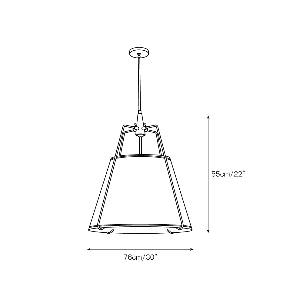 Veshaa Vintage Industrial Trommel Stoff Pendelleuchte-Letslighting