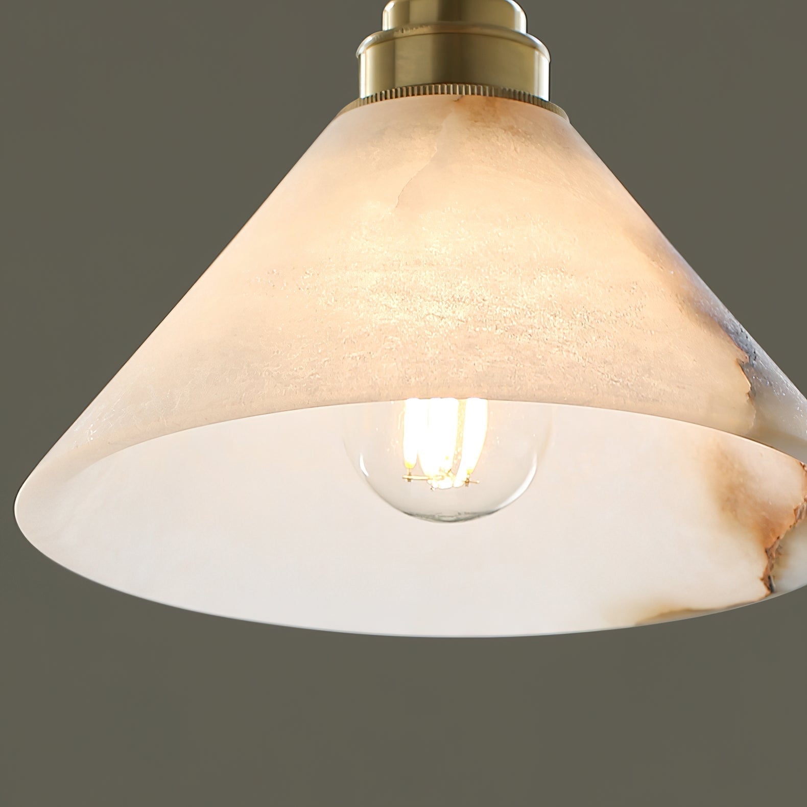Xen Modern Minimalist Brass Alabaster Pendant Lamp - Letslighting