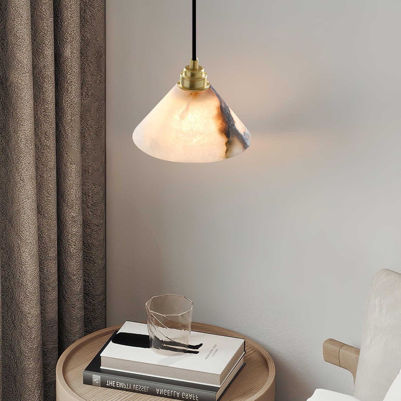 Xen Modern Minimalist Brass Alabaster Pendant Lamp - Letslighting