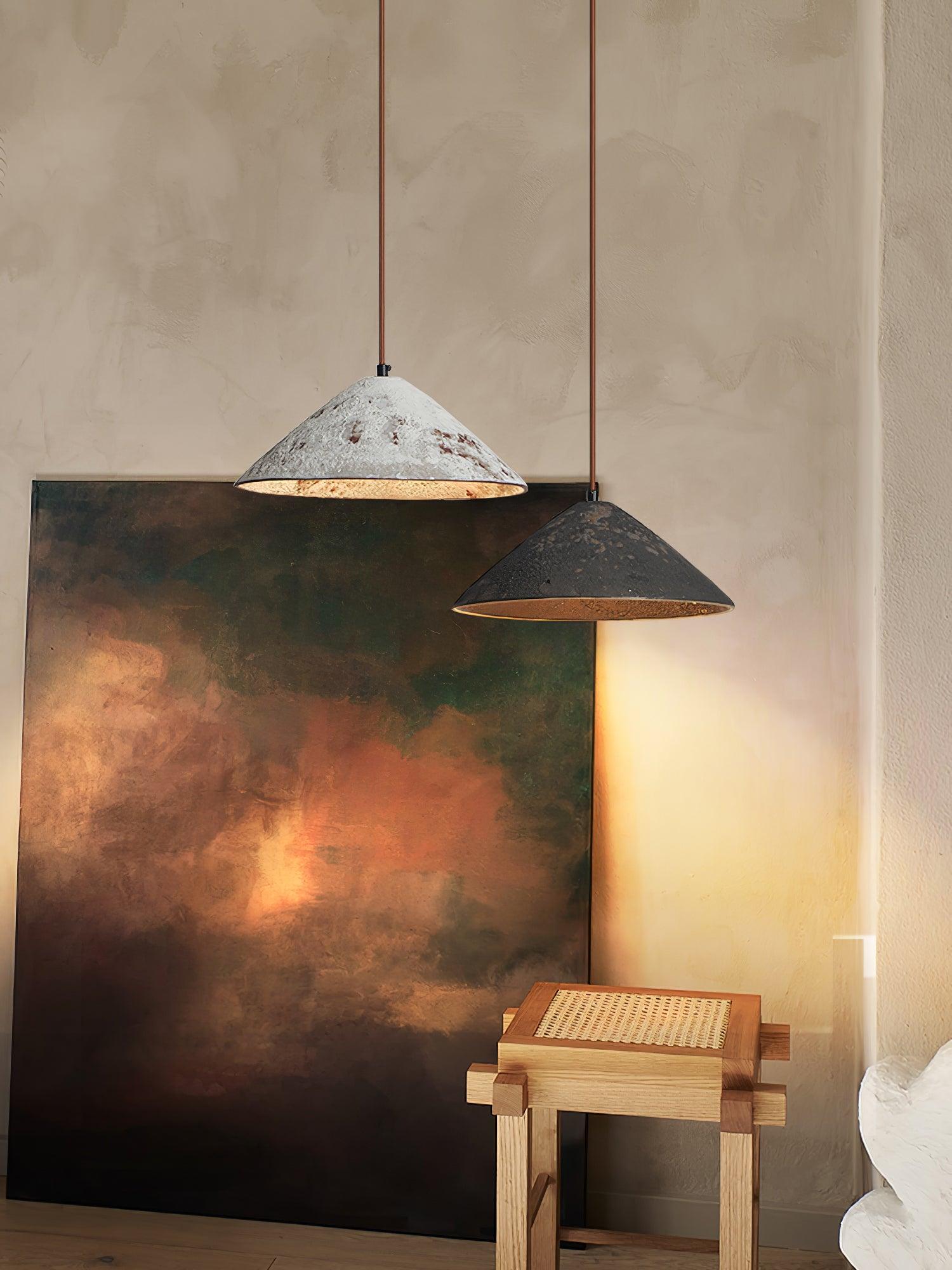 Solara Pendelleuchte Keramik Kegel Rustikal Vintage-Letslighting