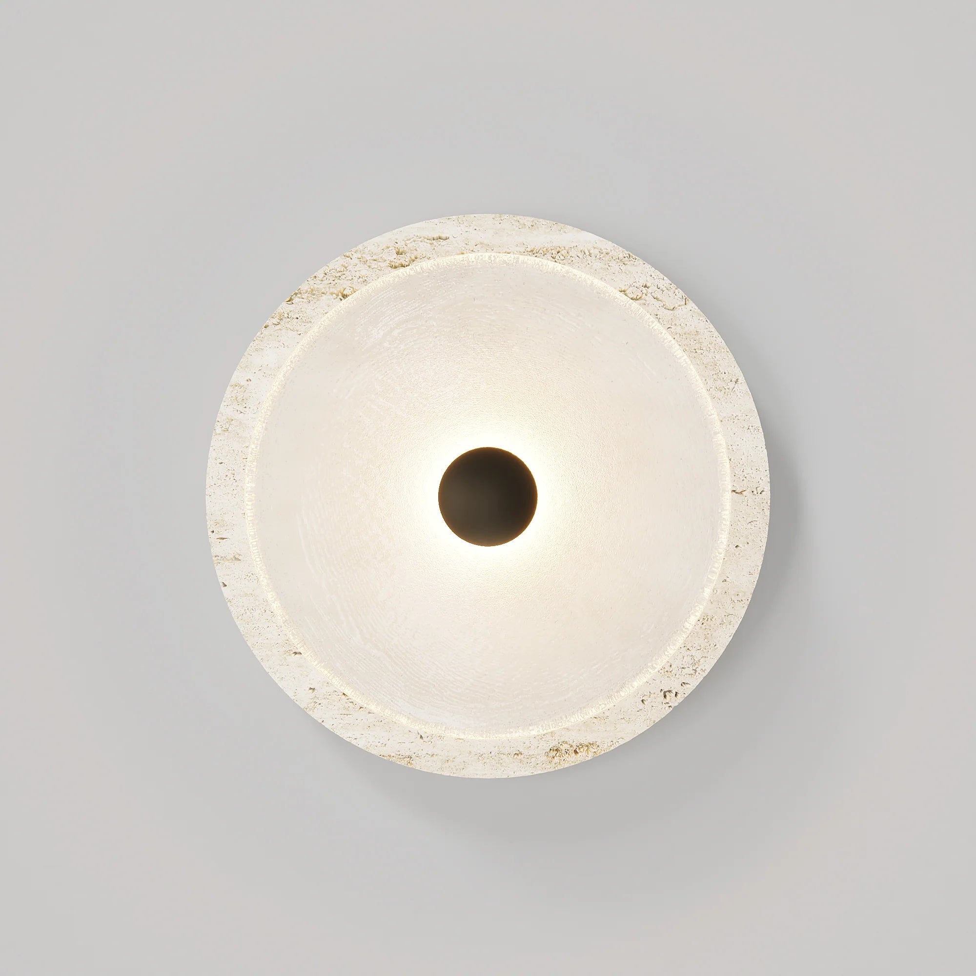 Ether Modern Minimalist Silver Metal Travertine Wall Lamp - Letslighting