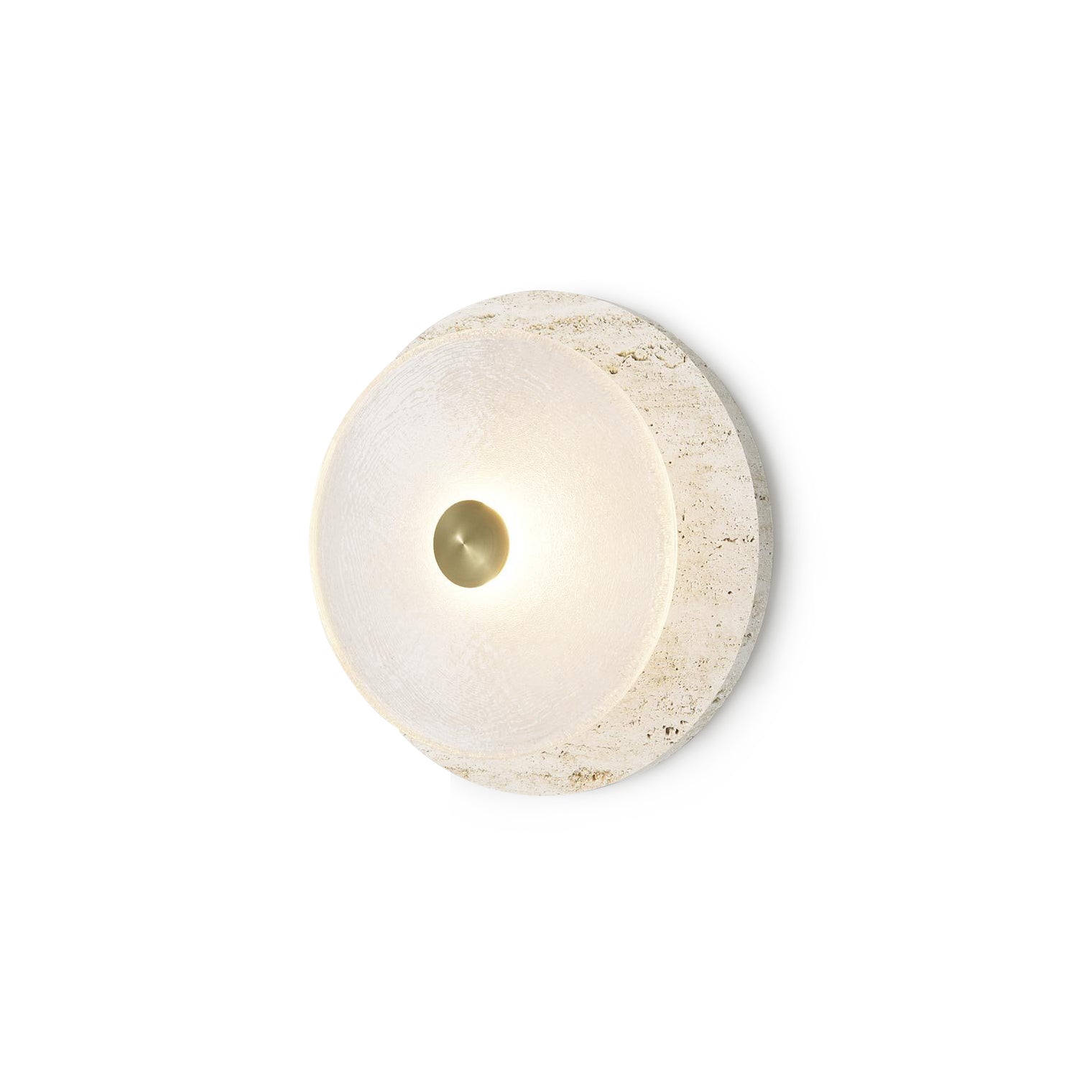 Ether Modern Minimalist Silver Metal Travertine Wall Lamp - Letslighting