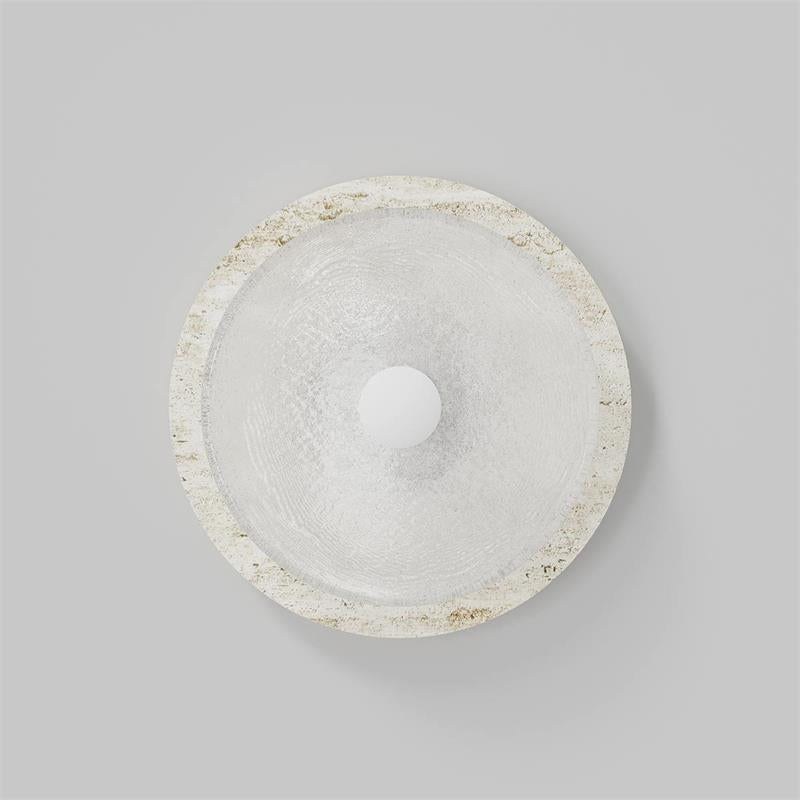Ether Modern Minimalist Silver Metal Travertine Wall Lamp - Letslighting