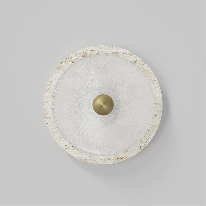 Ether Modern Minimalist Silver Metal Travertine Wall Lamp - Letslighting