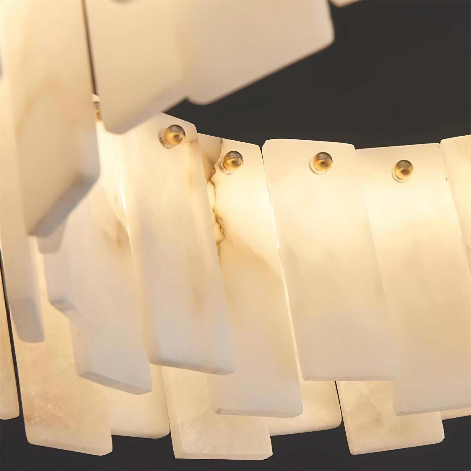 Corbett Chandelier Alabaster Staggered Panel Halo - Letslighting