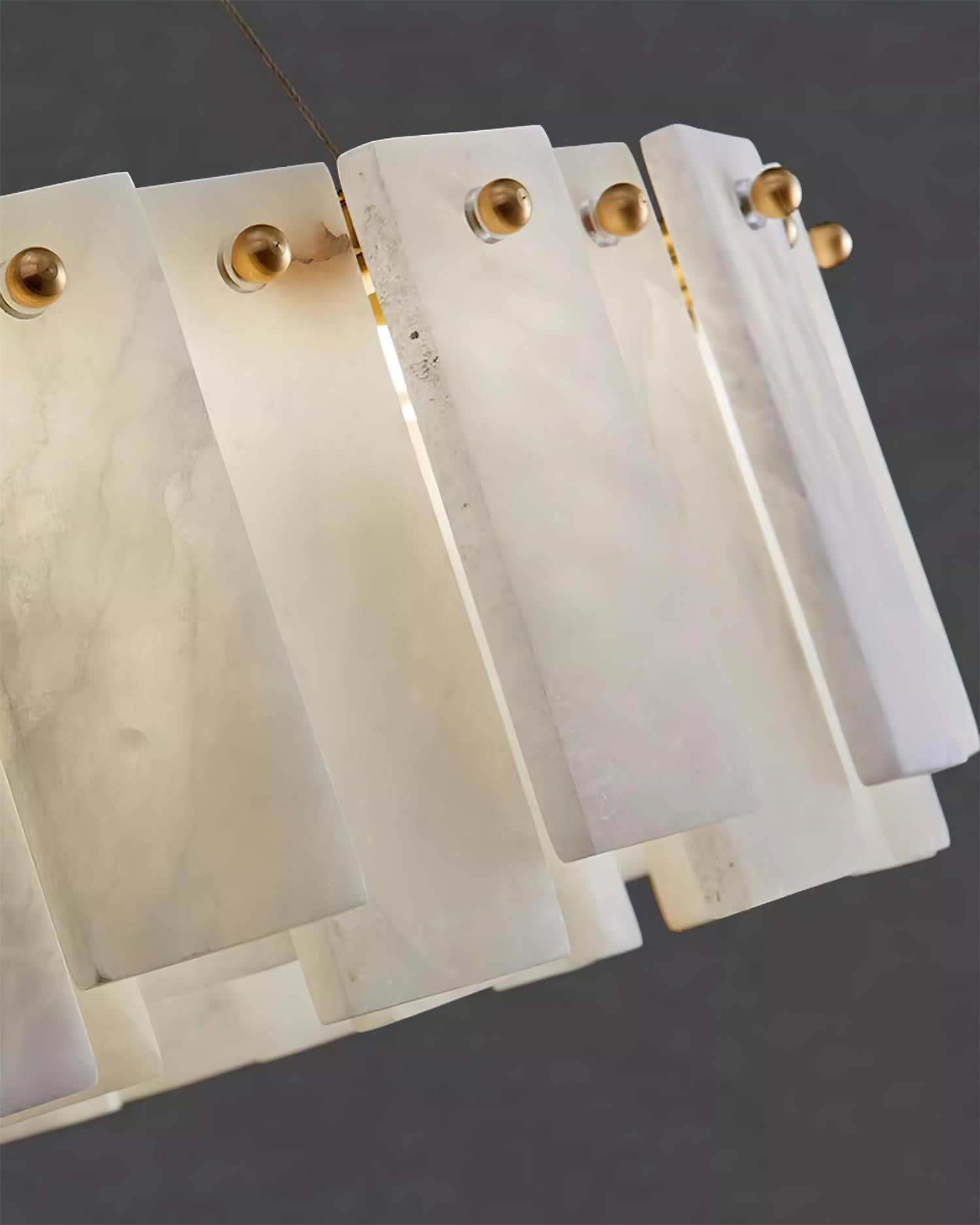 Corbett Chandelier Alabaster Staggered Panel Halo - Letslighting