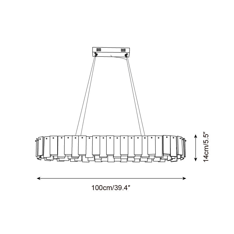 Corbett Chandelier Alabaster Staggered Panel Halo - Letslighting