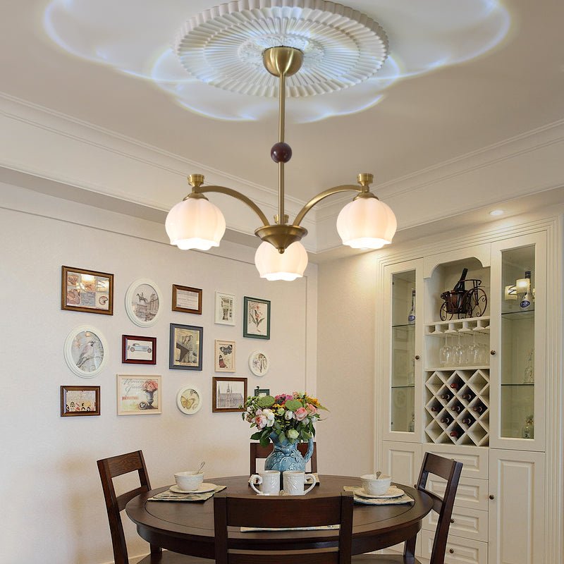 Alshaarae Traditioneller Premium-Bogen-Kronleuchter aus Holz und Glas-Letslighting