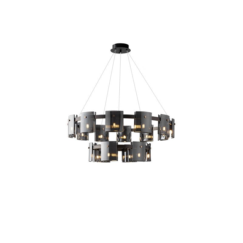 Lustra Kronleuchter Rund Glas Eisen Arme-Letslighting