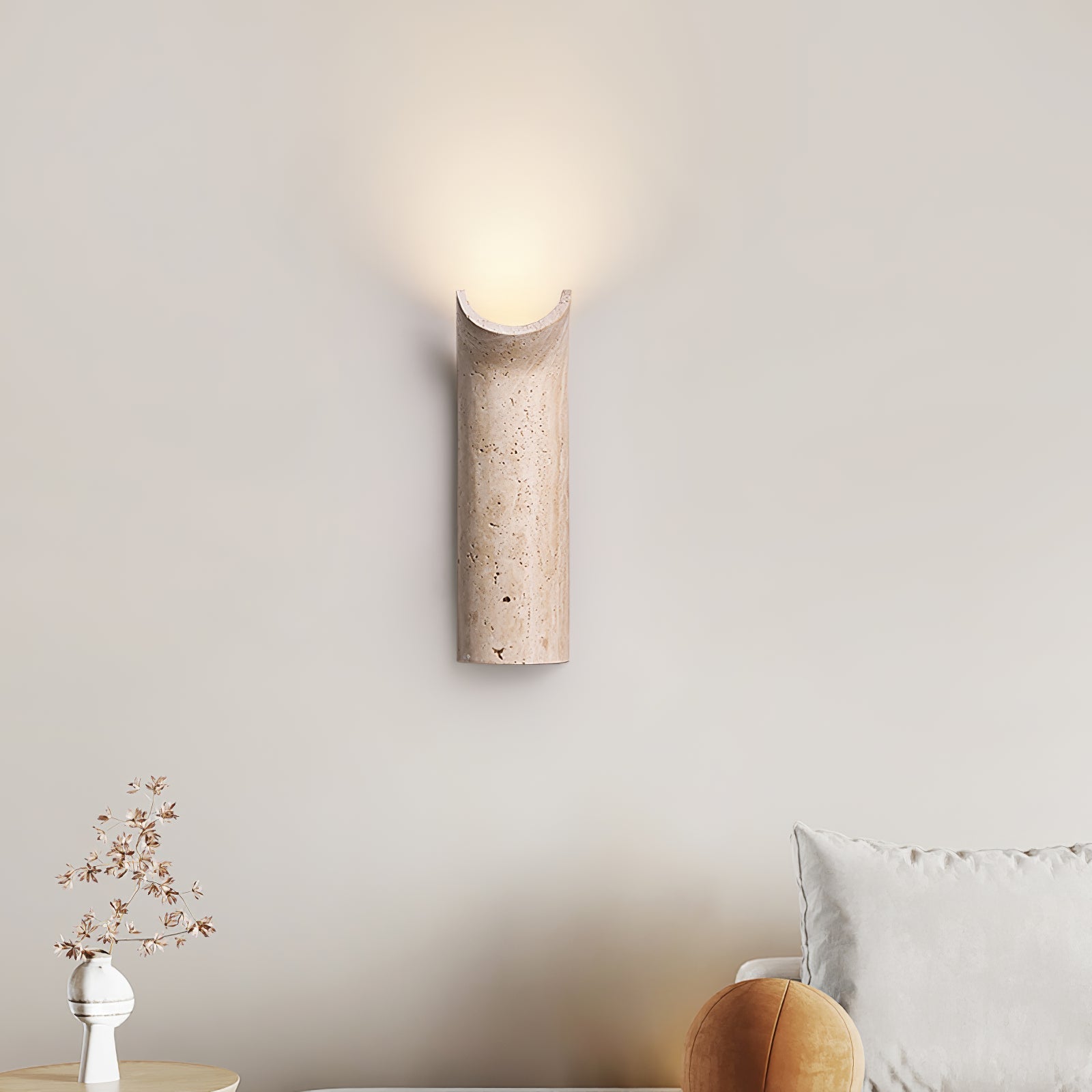 Lycoris Travertine Tapered Wall Light - Neutralighting
