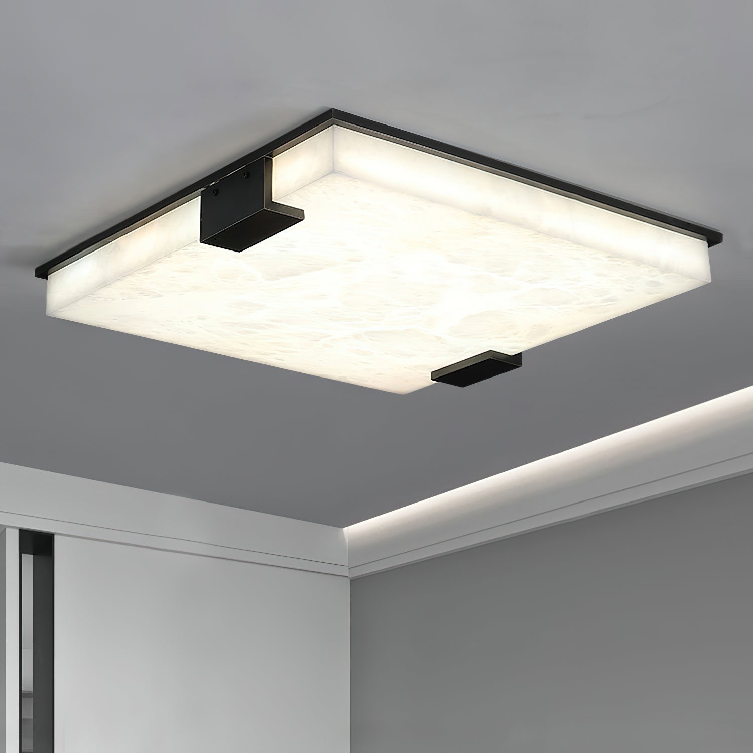 Muse Modern Minimalist Alabaster Flush Mount Ceiling Light - Letslighting