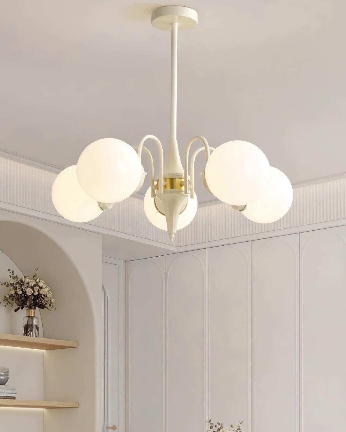 Lustra Kronleuchter Globus Creme Modern-Letslighting