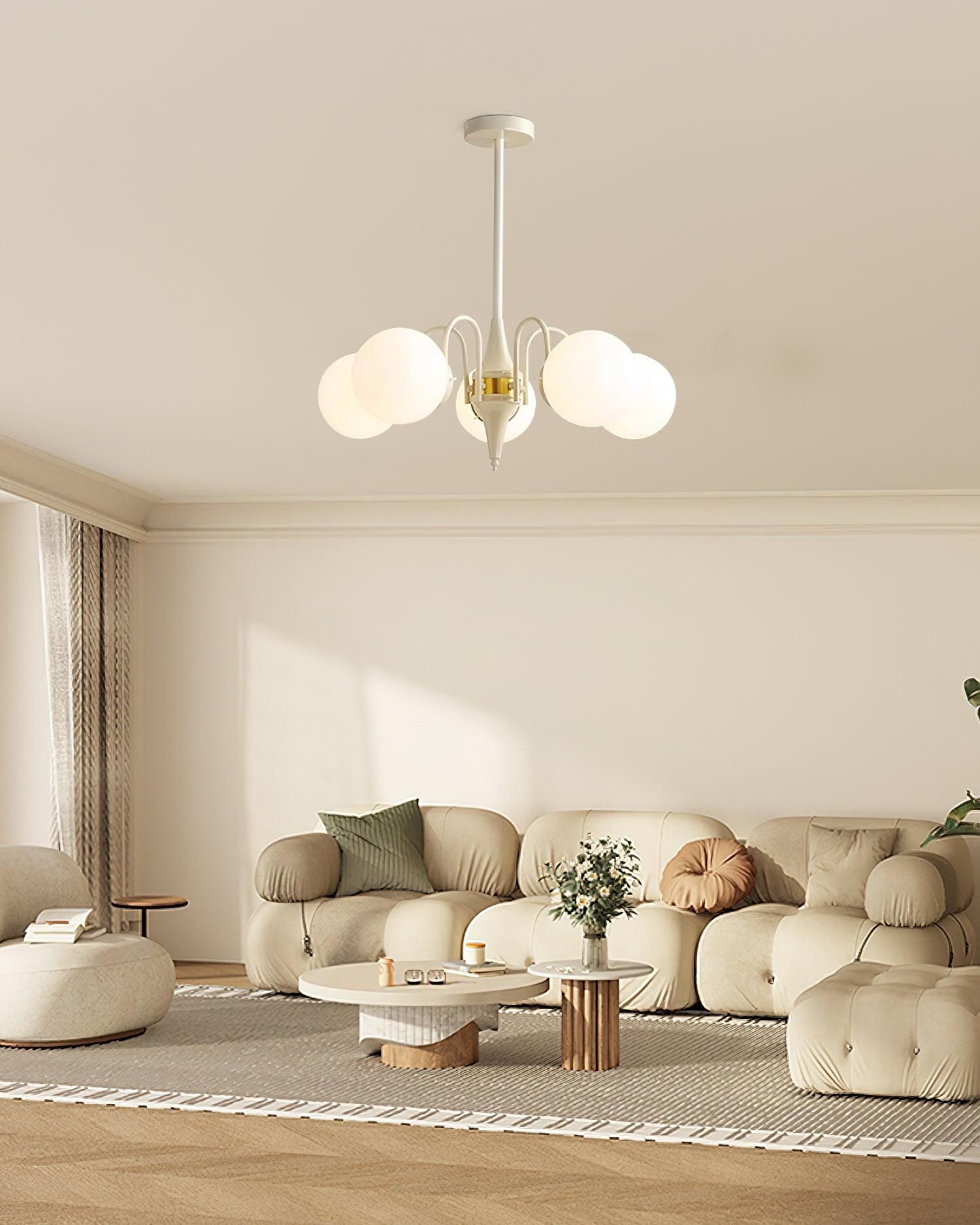 Lustra Kronleuchter Globus Creme Modern-Letslighting