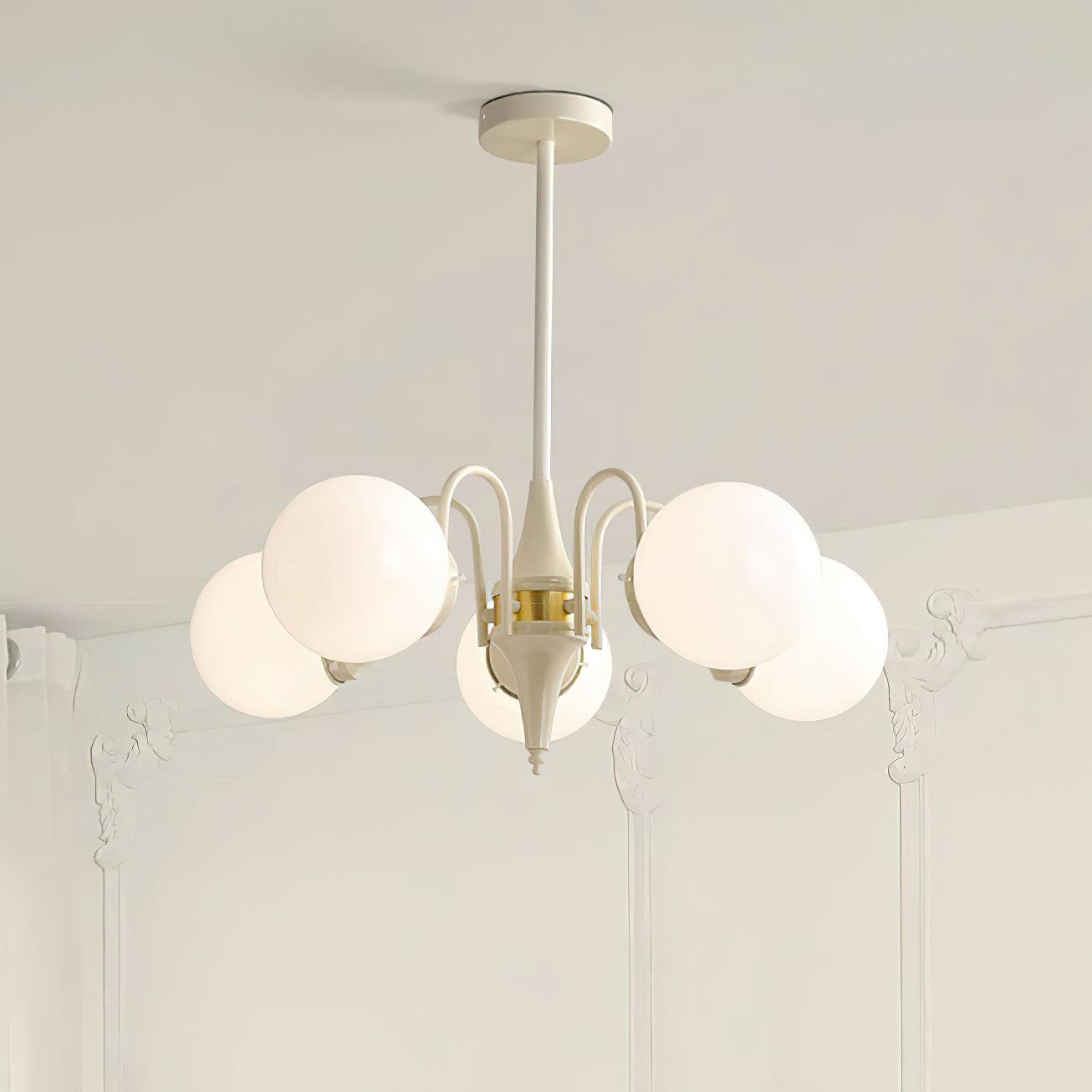 Lustra Kronleuchter Globus Creme Modern-Letslighting