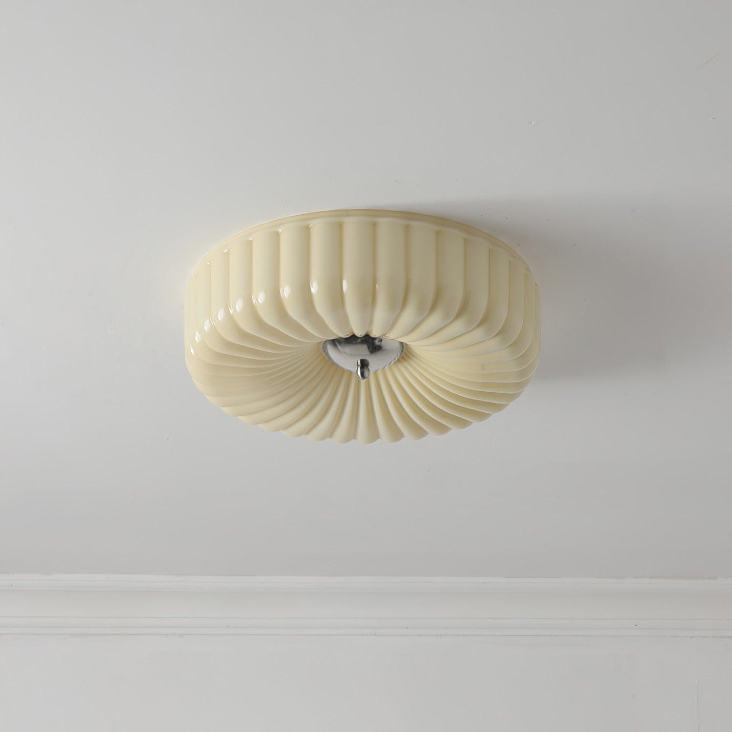 Mivone Cream Glass Flush Mount Ceiling Light - Letslighting