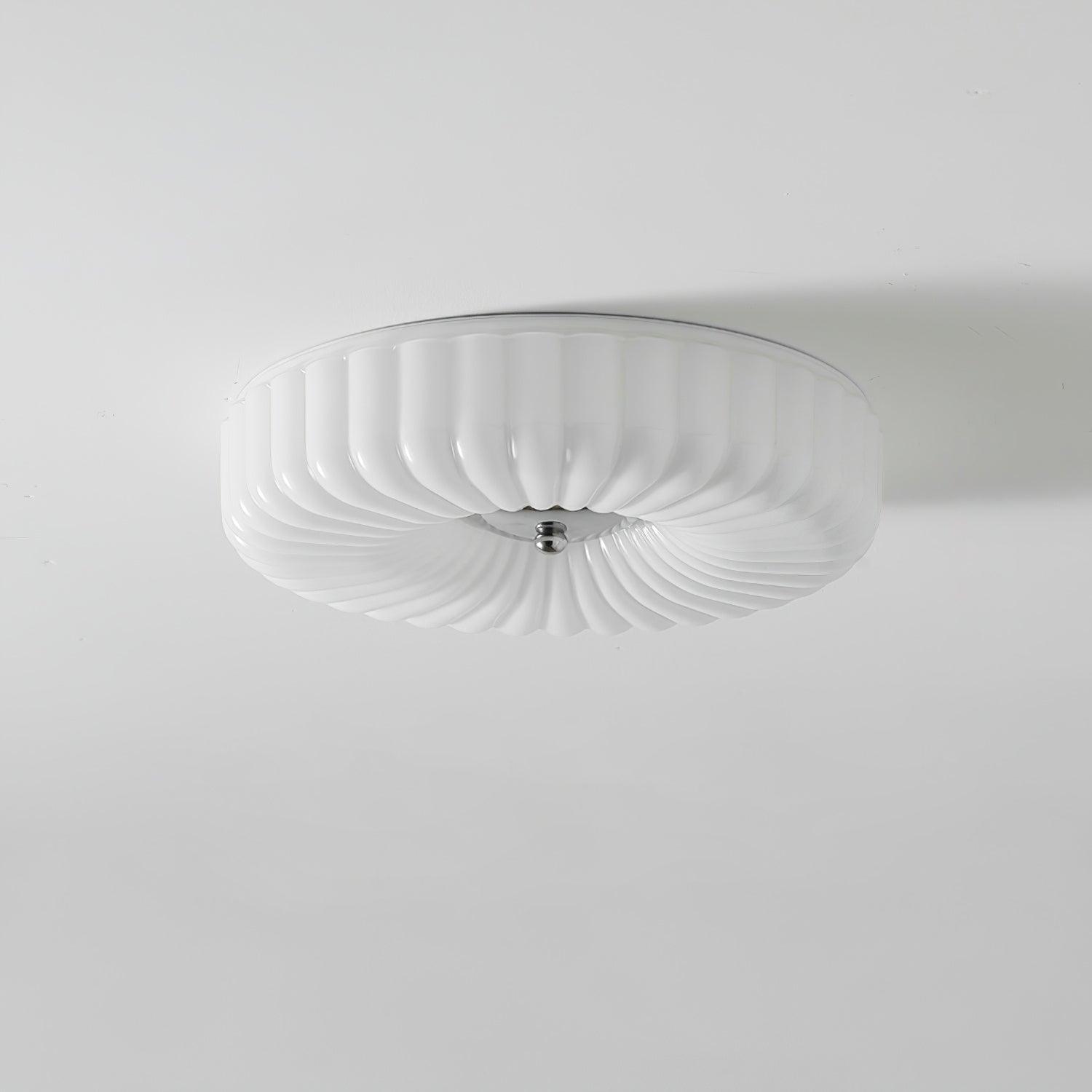 Mivone Cream Glass Flush Mount Ceiling Light - Letslighting