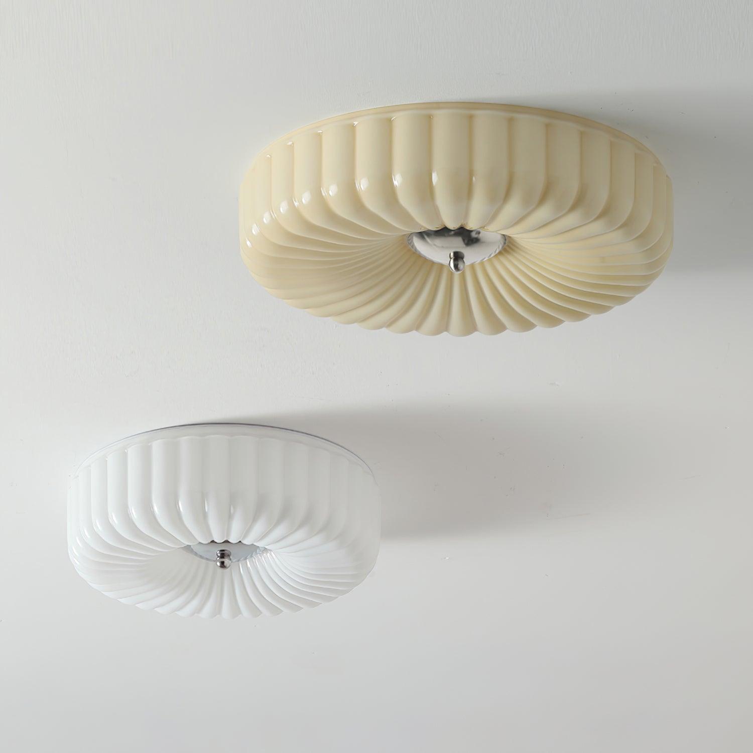 Mivone Cream Glass Flush Mount Ceiling Light - Letslighting