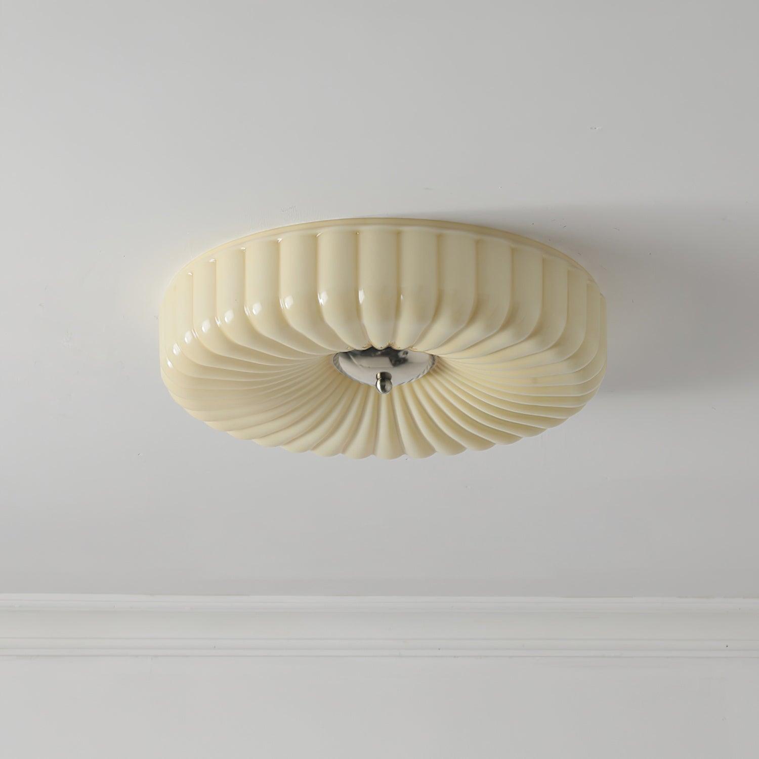 Mivone Cream Glass Flush Mount Ceiling Light - Letslighting