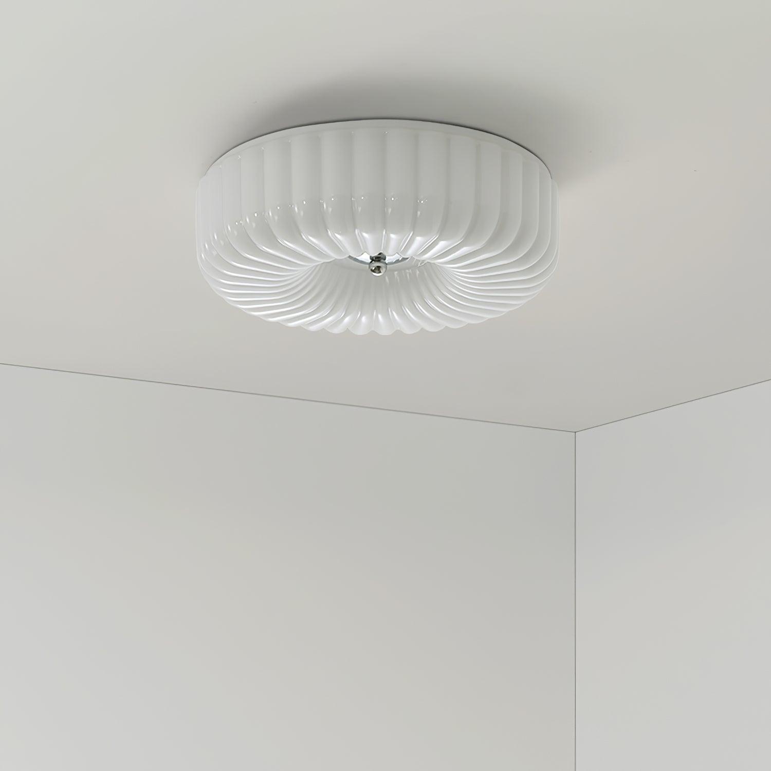 Mivone Cream Glass Flush Mount Ceiling Light - Letslighting