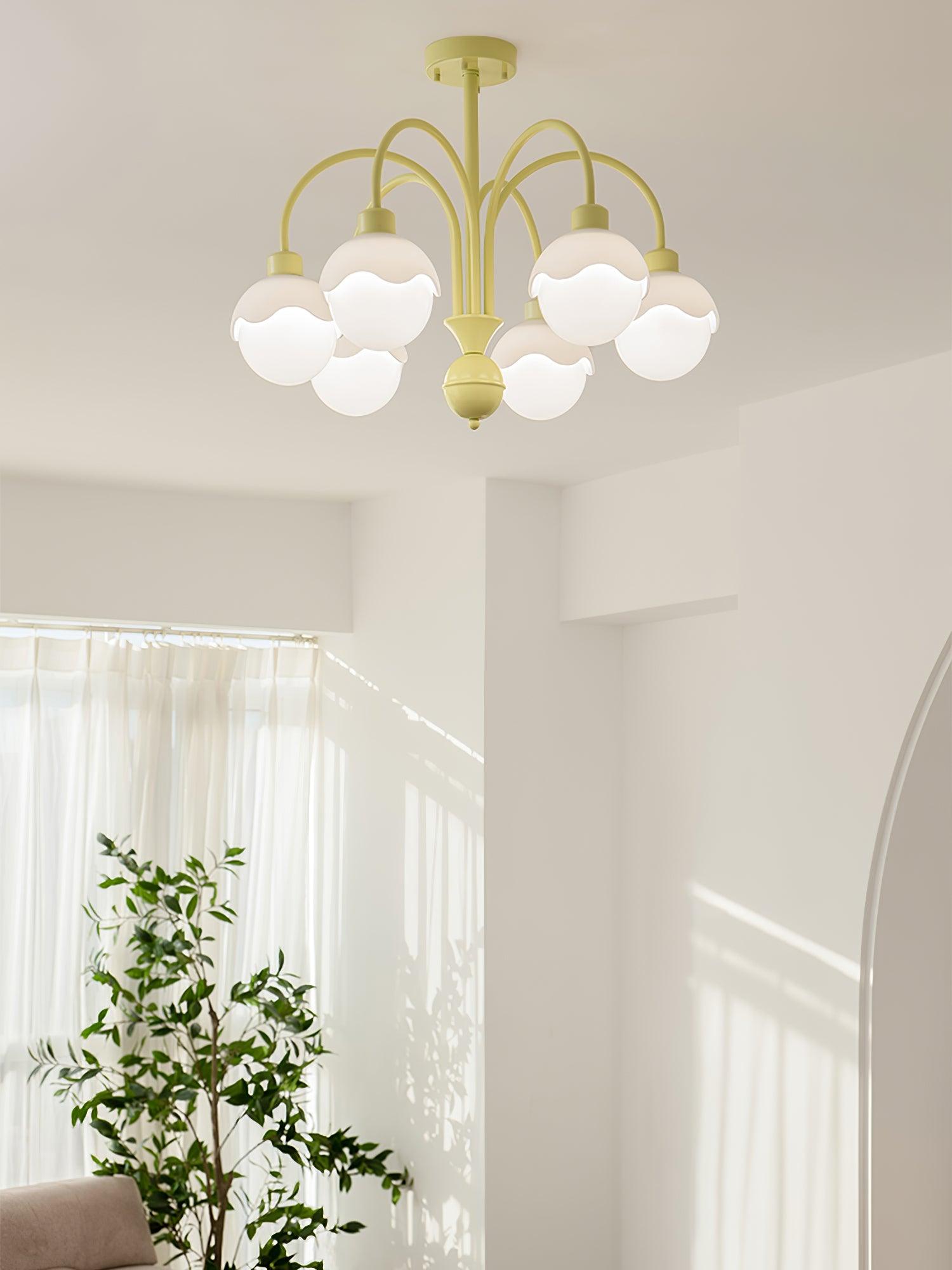 Lustra Kronleuchter Cremig Litschi Matcha Grün Arm-Letslighting