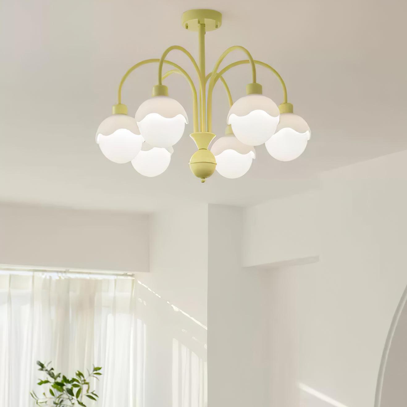 Lustra Kronleuchter Cremig Litschi Matcha Grün Arm-Letslighting