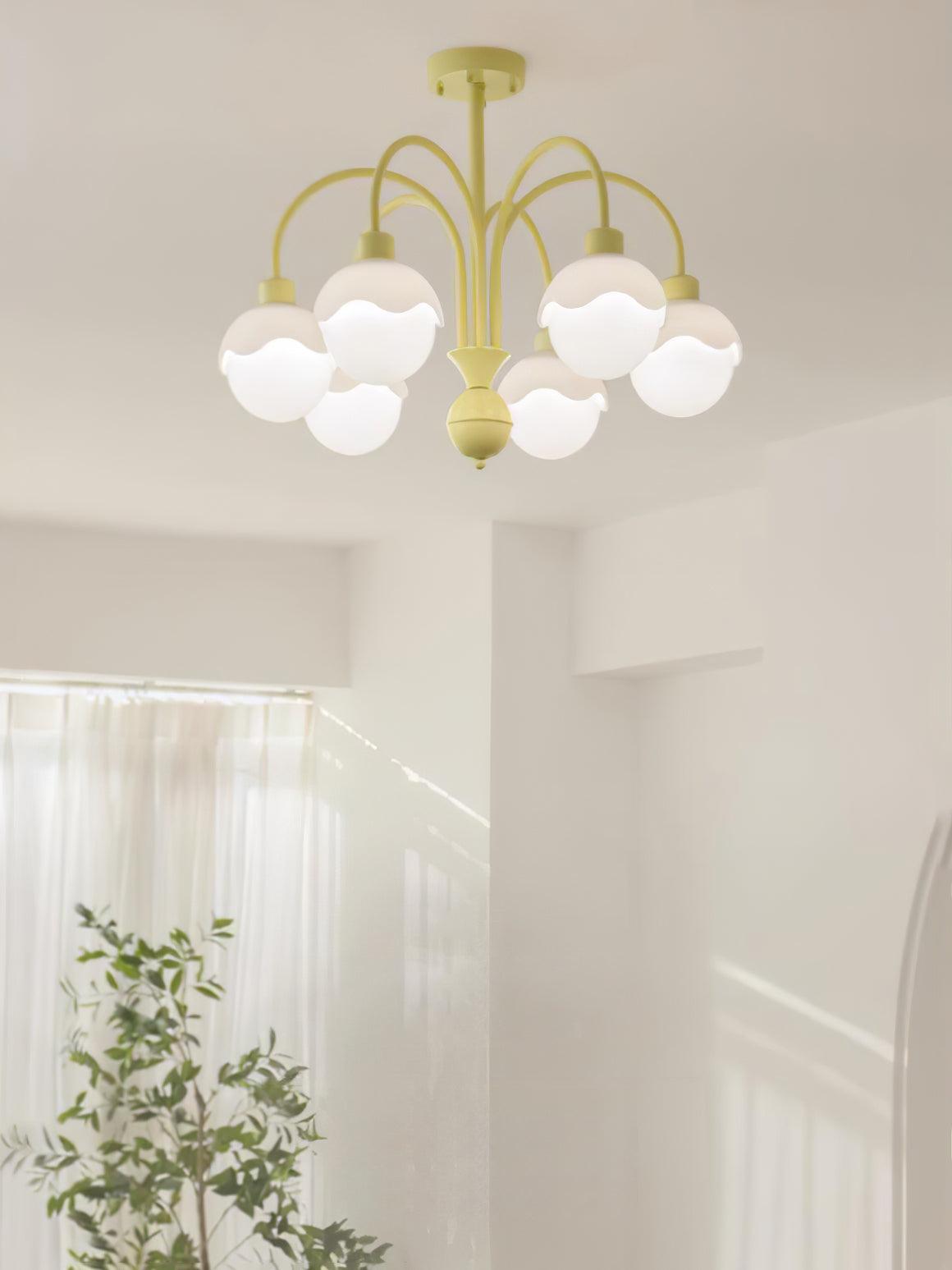 Lustra Kronleuchter Cremig Litschi Matcha Grün Arm-Letslighting