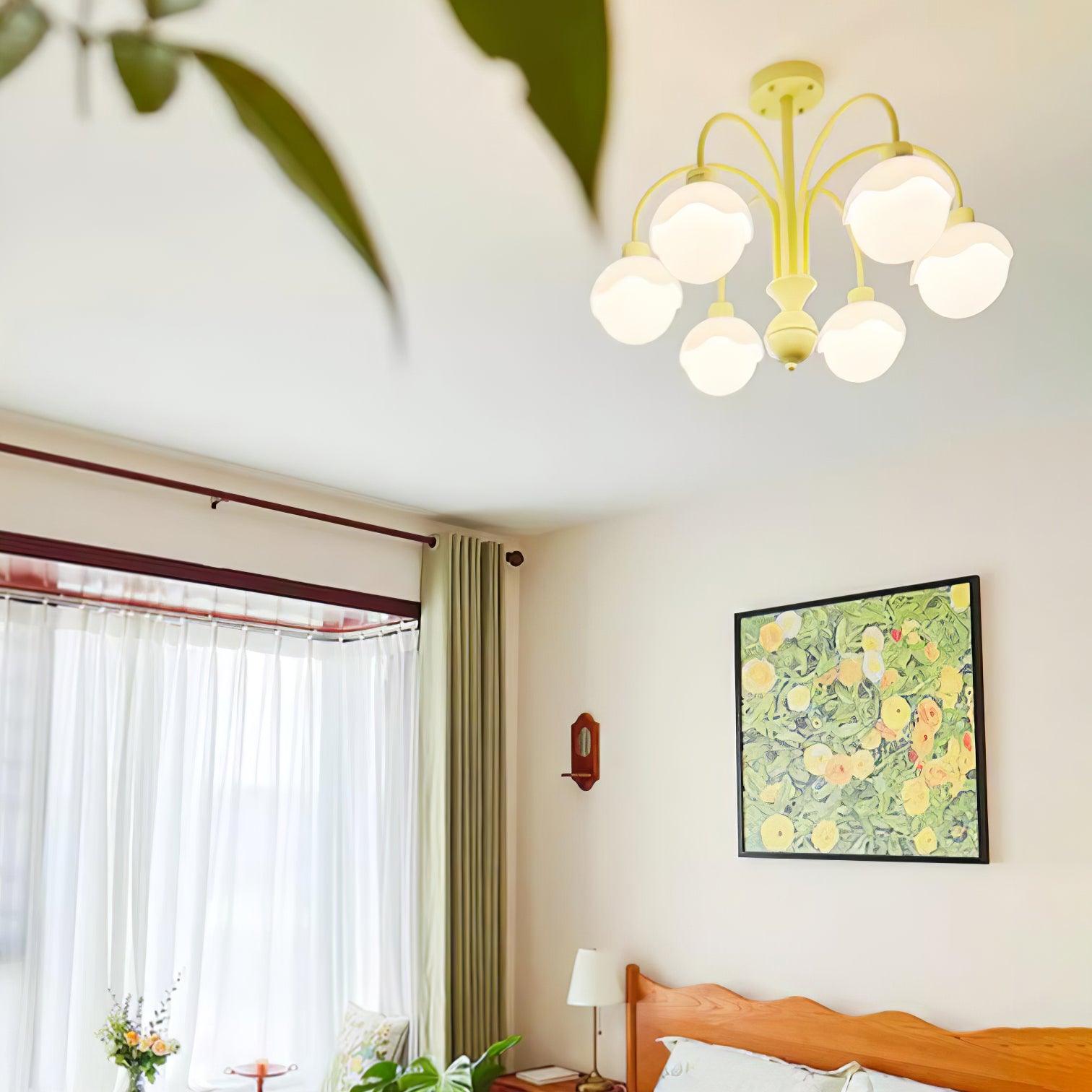 Lustra Kronleuchter Cremig Litschi Matcha Grün Arm-Letslighting