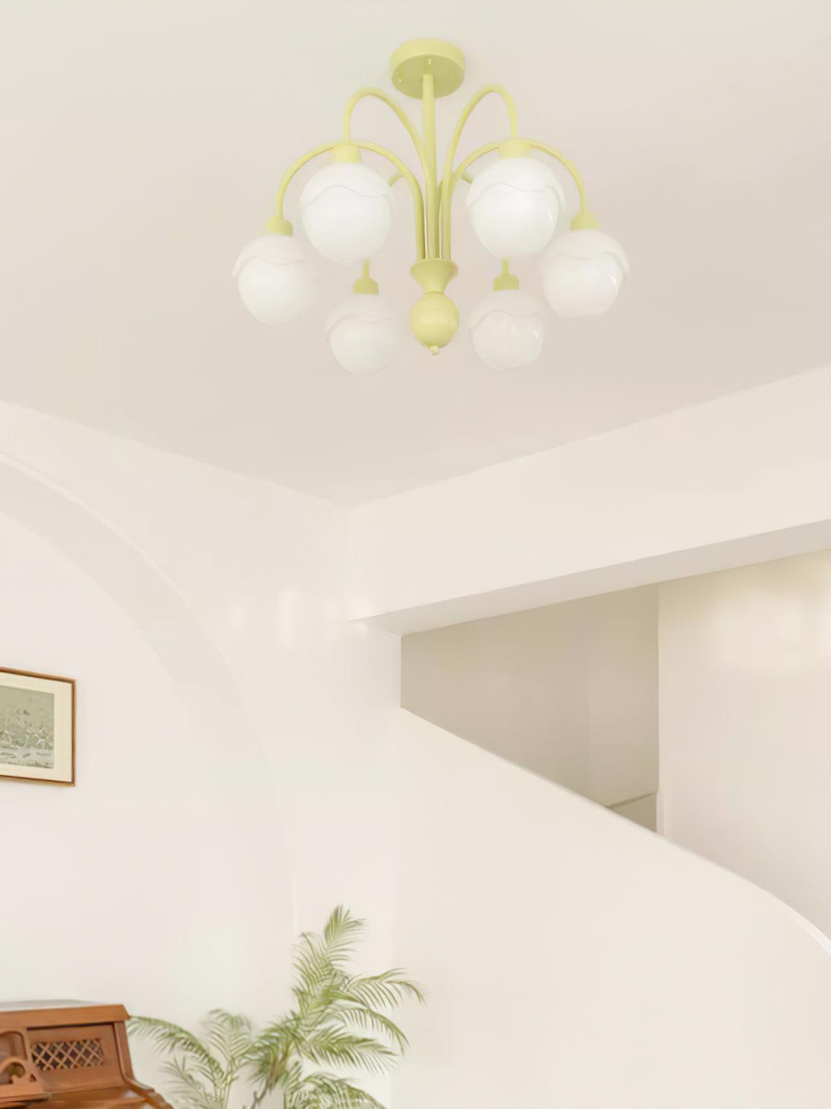 Lustra Kronleuchter Cremig Litschi Matcha Grün Arm-Letslighting