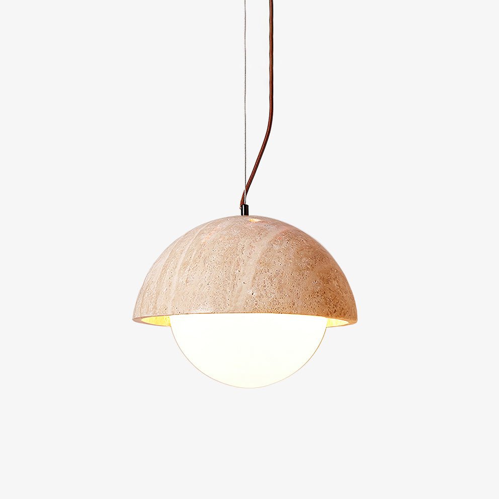 Avdoraris Dome-Shaped Travertine Pendant Light - Neutralighting