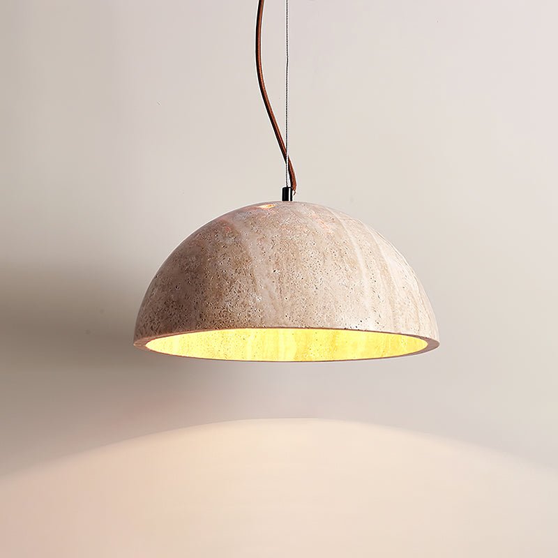 Avdoraris Dome-Shaped Travertine Pendant Light - Neutralighting