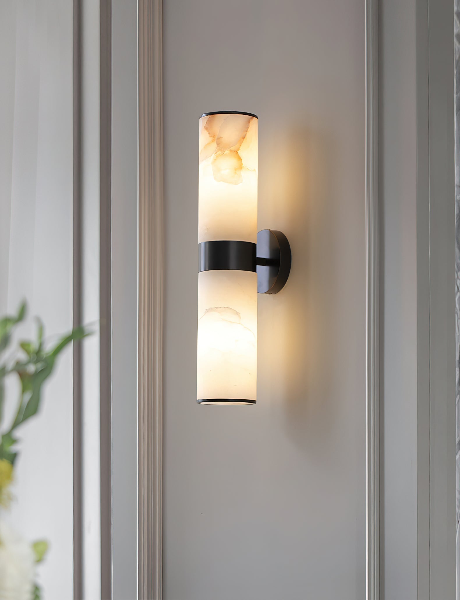 Sway Modern Minimalist Vanity Alabaster Sconce Wall Lamp - Letslighting