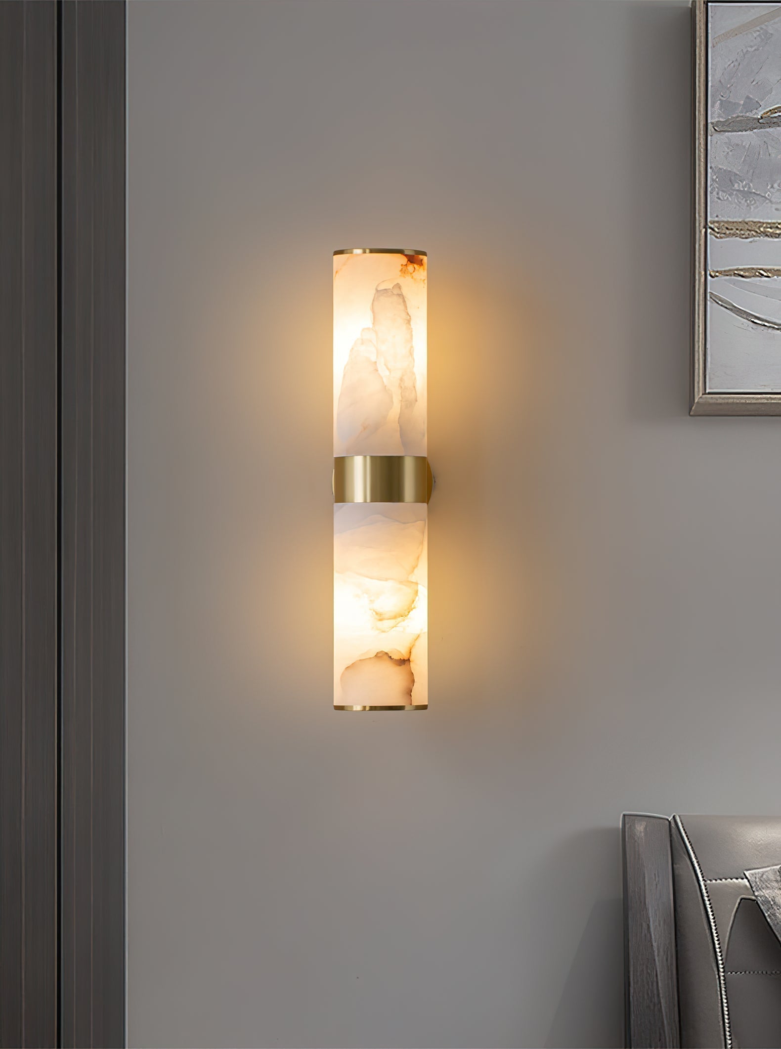 Sway Modern Minimalist Vanity Alabaster Sconce Wall Lamp - Letslighting