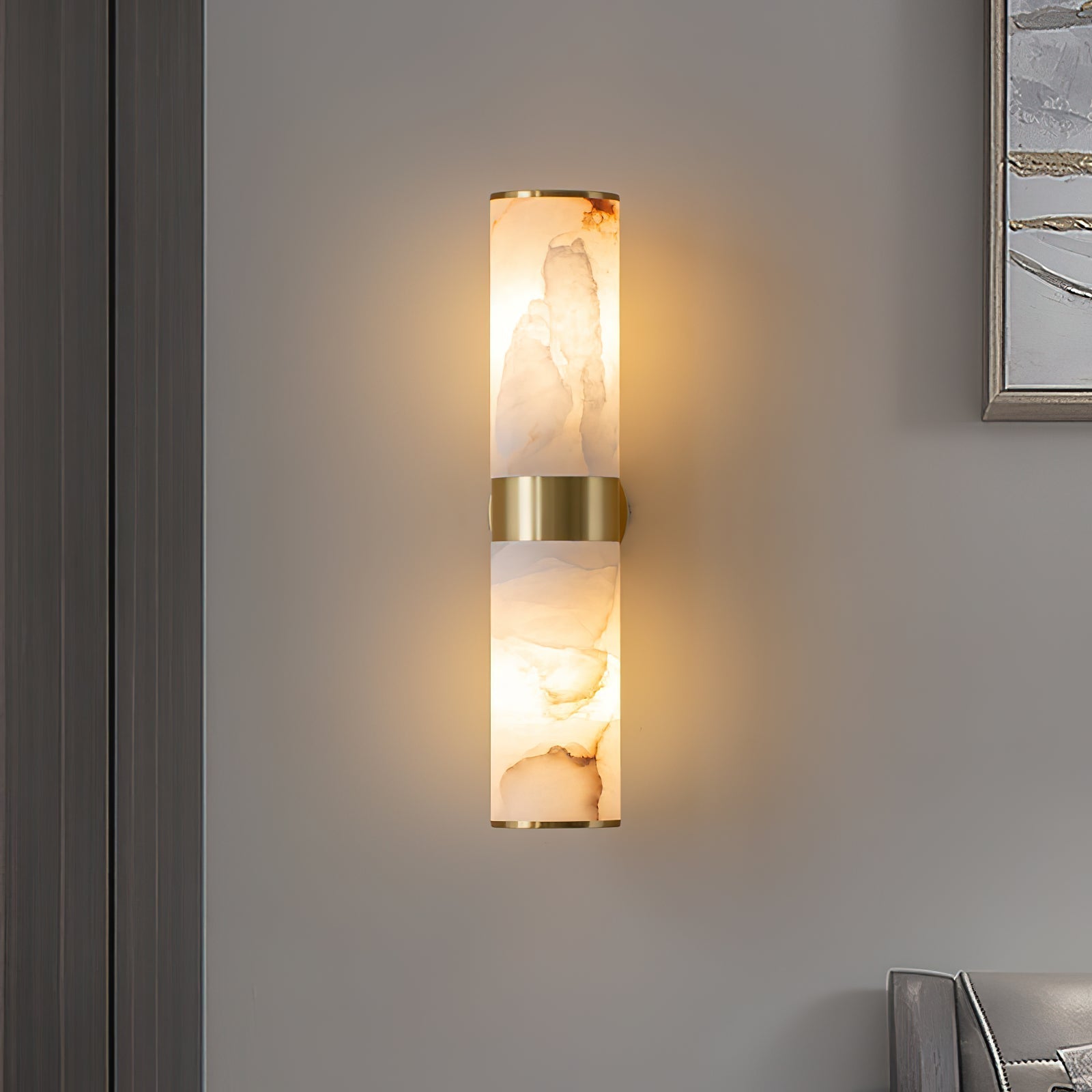 Sway Modern Minimalist Vanity Alabaster Sconce Wall Lamp - Letslighting