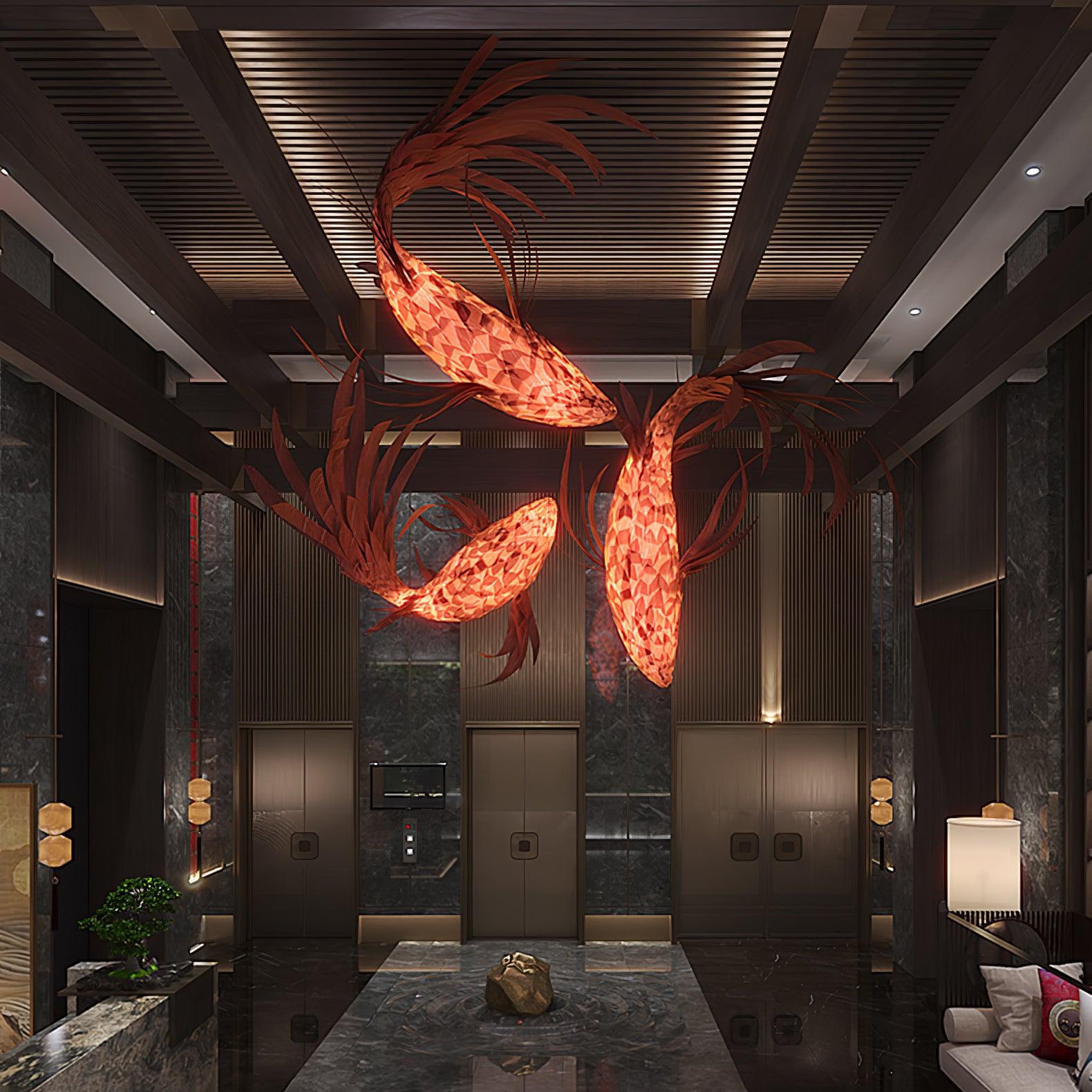 Vamararae Crimson Swirl Koi Pendelleuchte-Letslighting