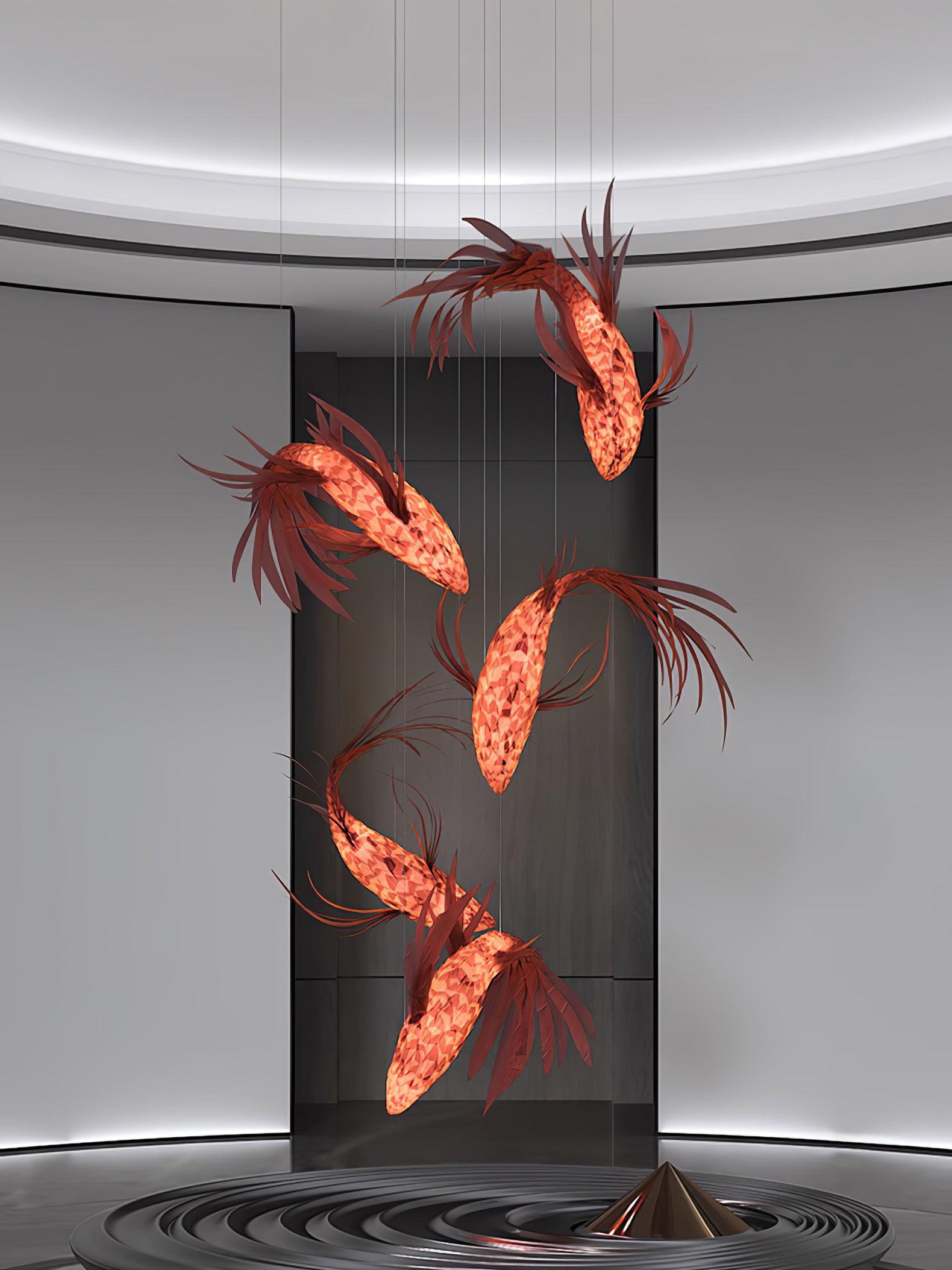 Vamararae Crimson Swirl Koi Pendelleuchte-Letslighting