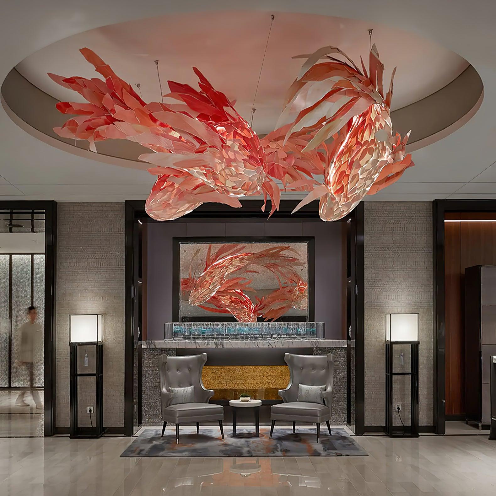 Vamararae Crimson Swirl Koi Pendelleuchte-Letslighting