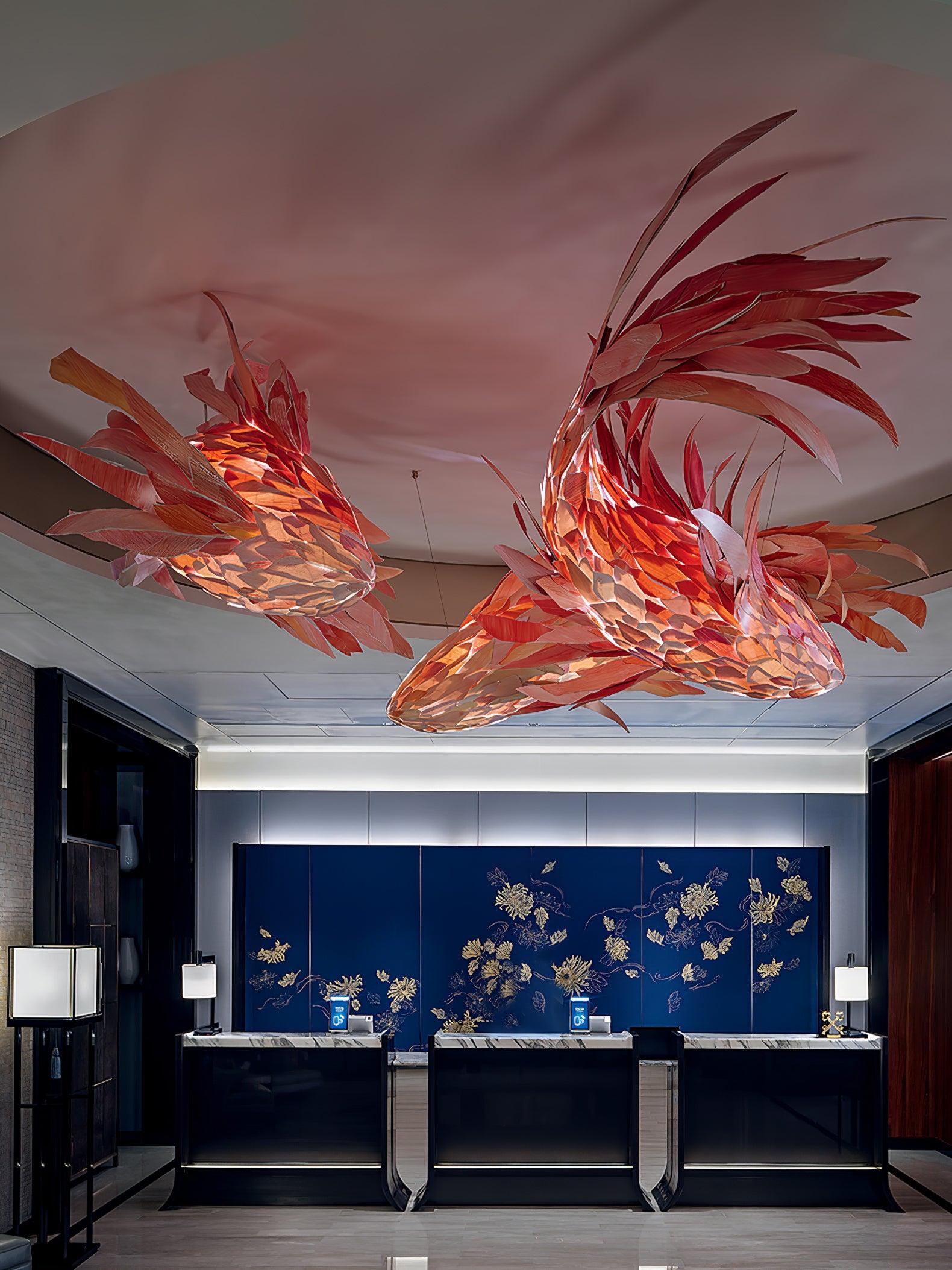Vamararae Crimson Swirl Koi Pendelleuchte-Letslighting