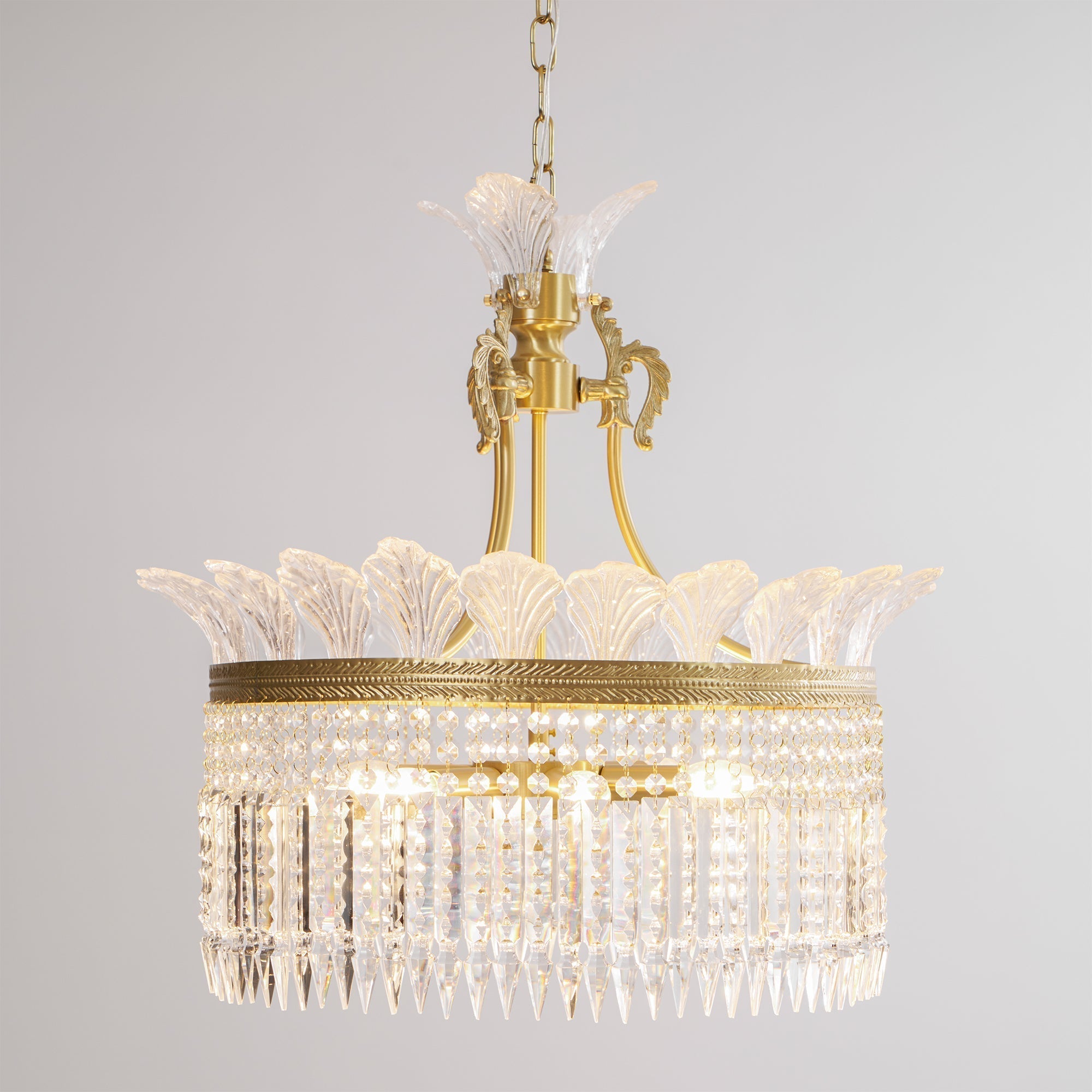 Crinoline Postmoderne Luxus Messing Kristall Kronleuchter-Letslighting