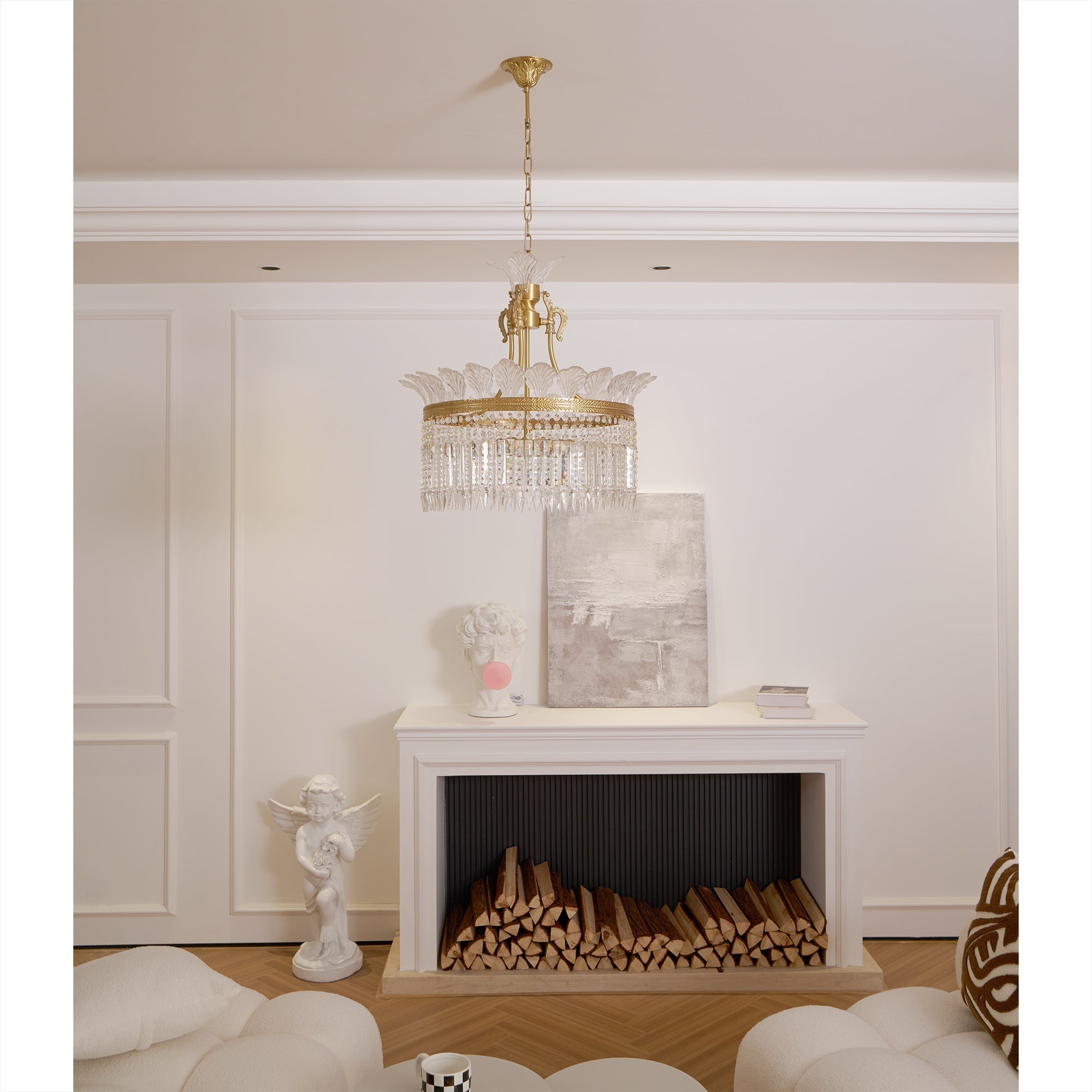 Crinoline Postmoderne Luxus Messing Kristall Kronleuchter-Letslighting