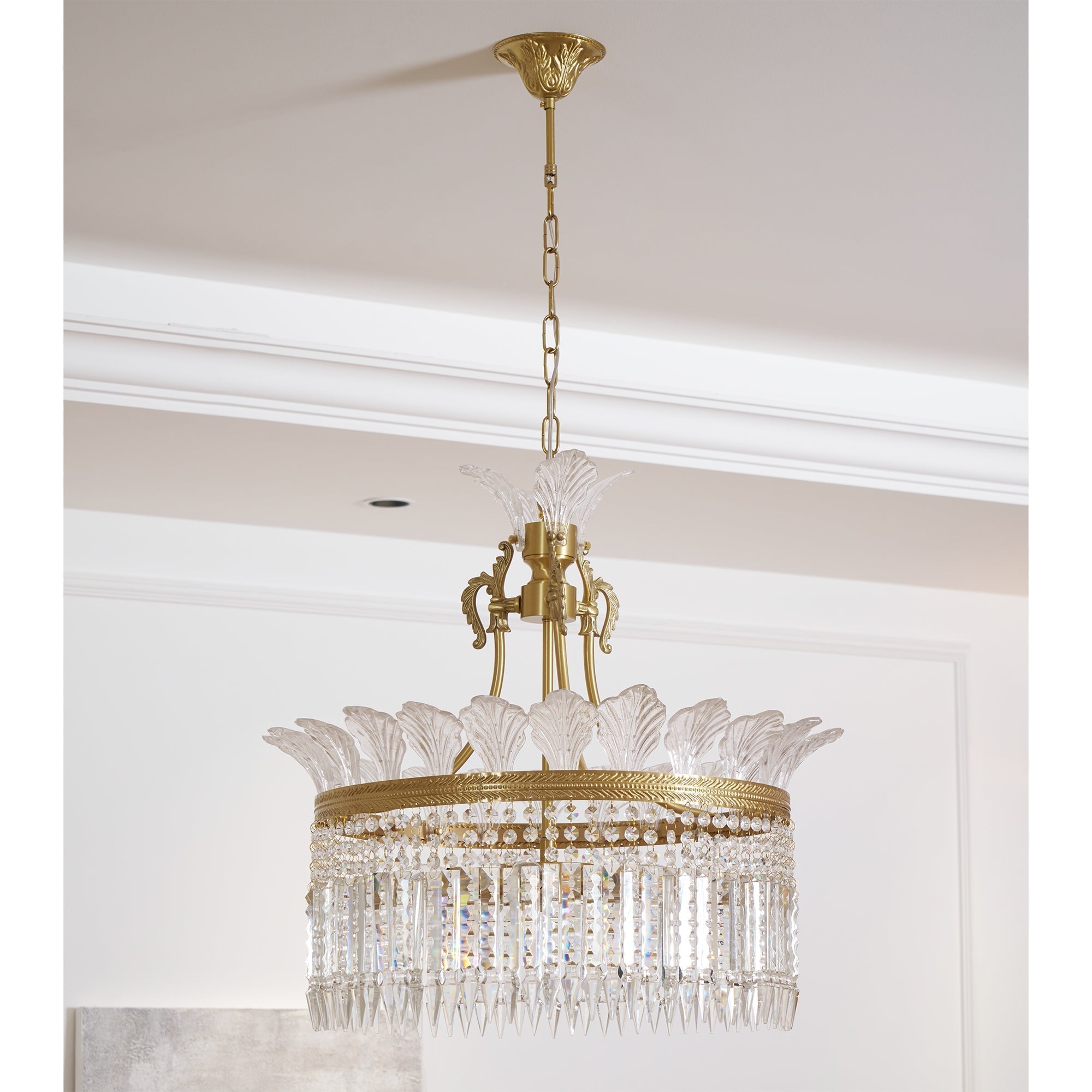 Crinoline Postmoderne Luxus Messing Kristall Kronleuchter-Letslighting